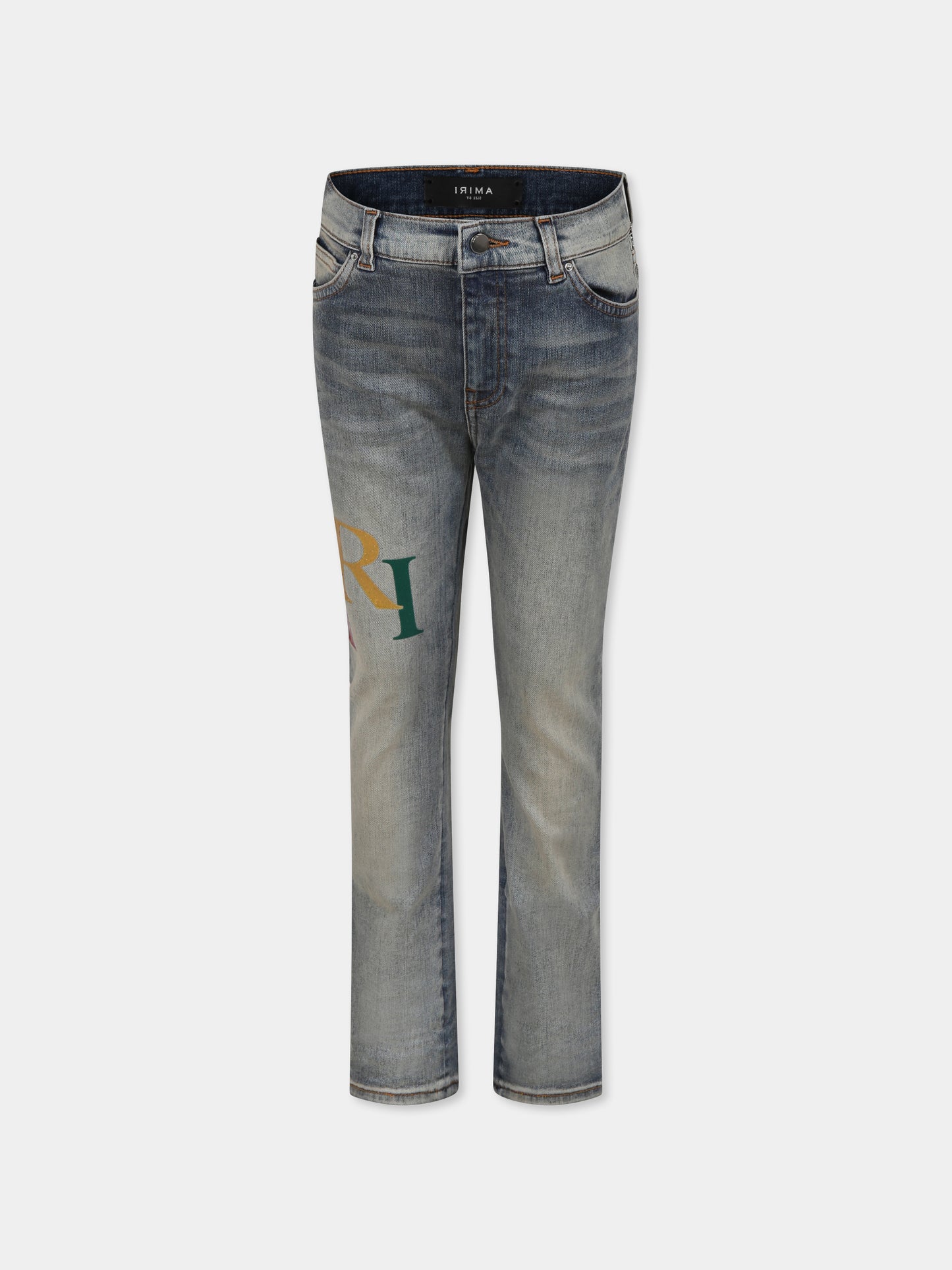 Jeans denim per bambini con logo,Amiri,AKDNSY1006 ANTIQUE INDIGO