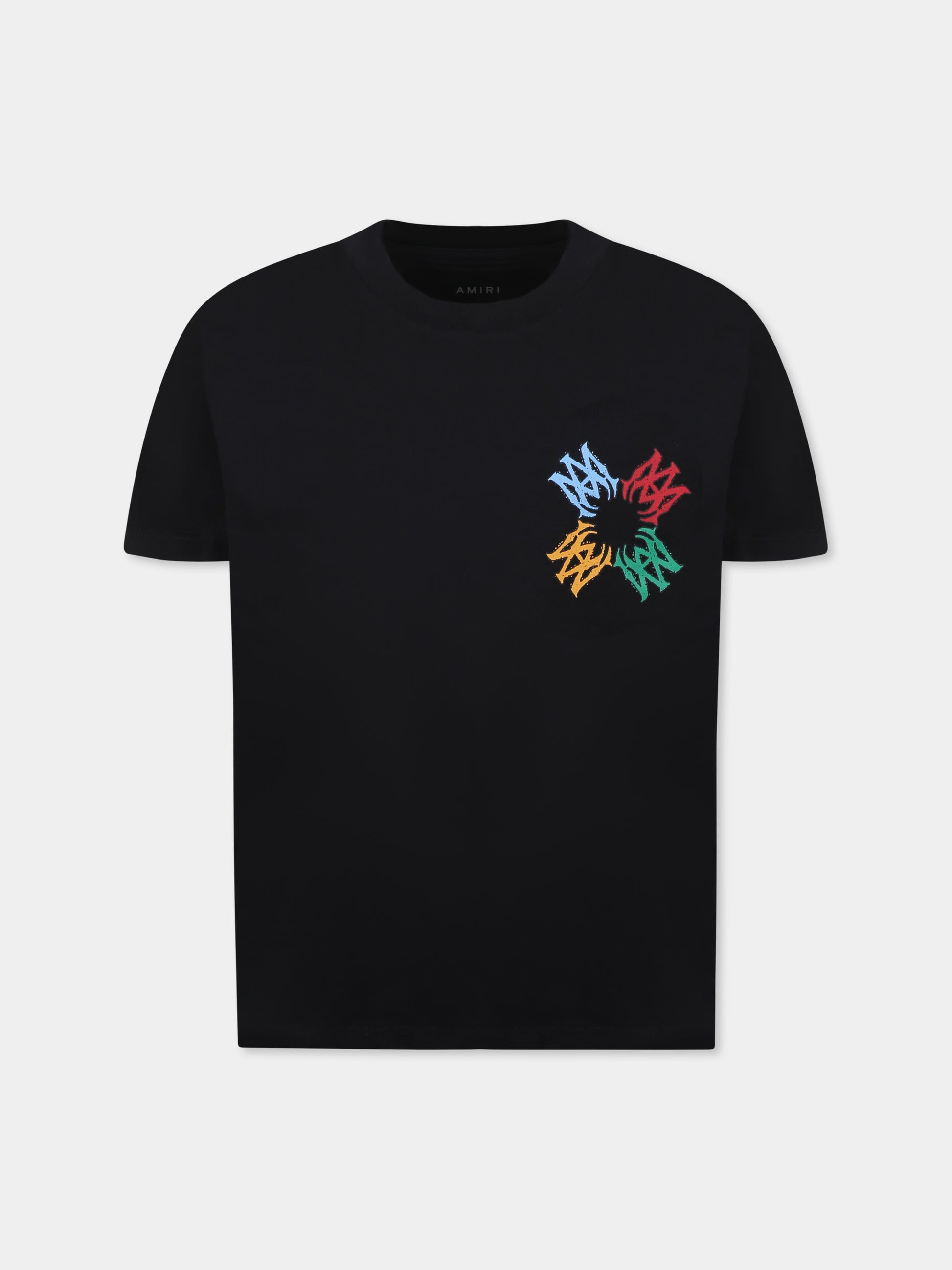 T-shirt nera per bambini con logo,Amiri,AKJYTE1024 BLACK