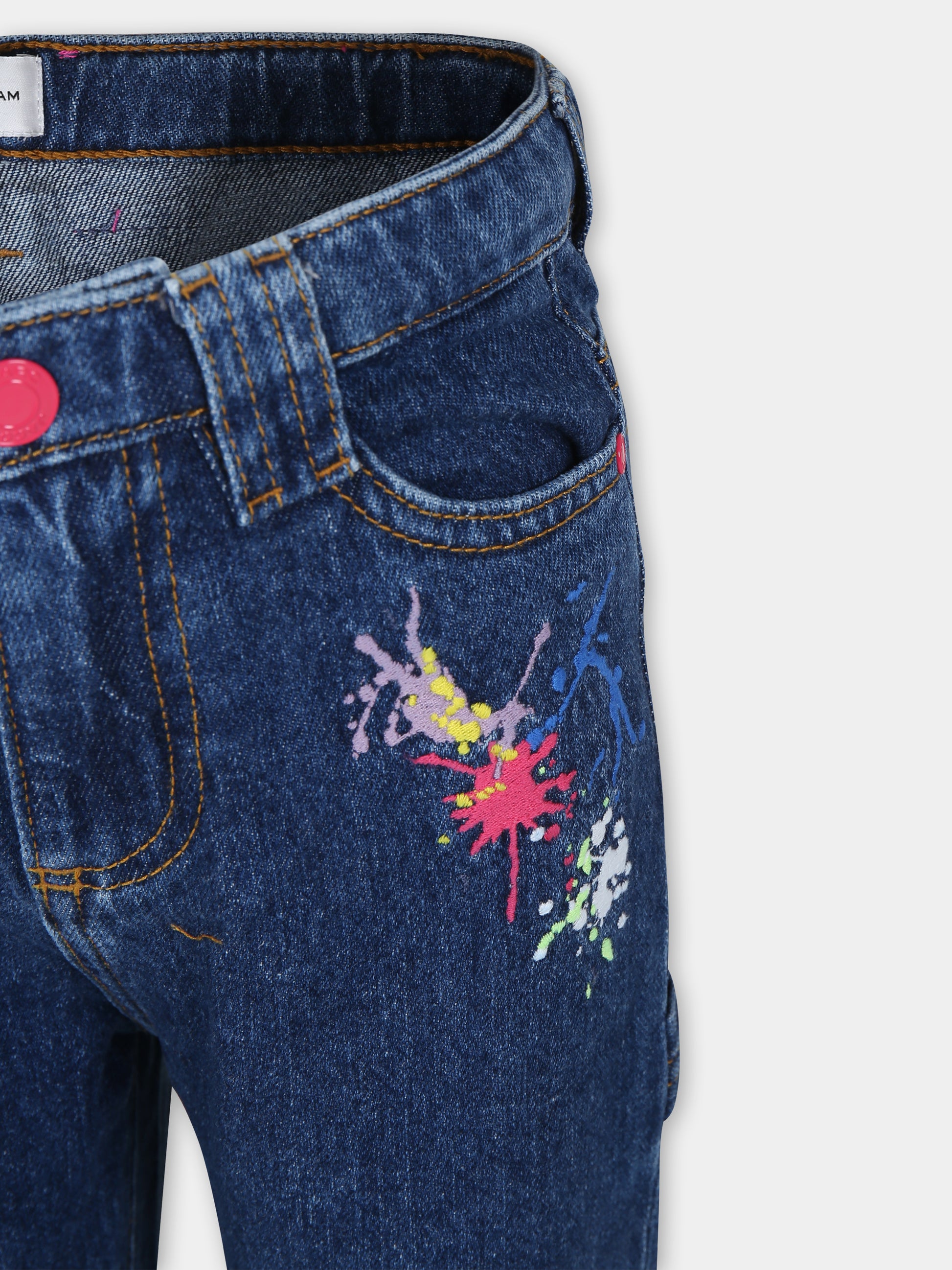 Jeans blu per bambina con ricami,Marc Jacobs,W14332 Z10