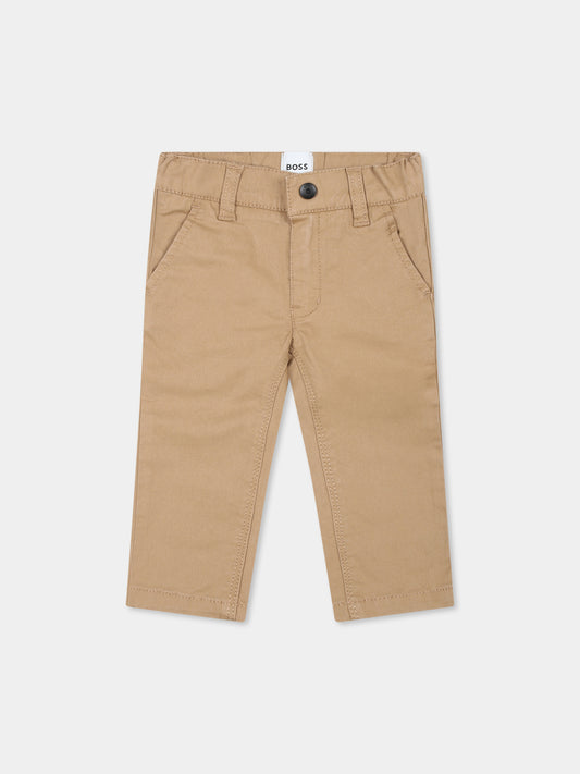 Pantaloni beige per neonato,Boss,J04490 269