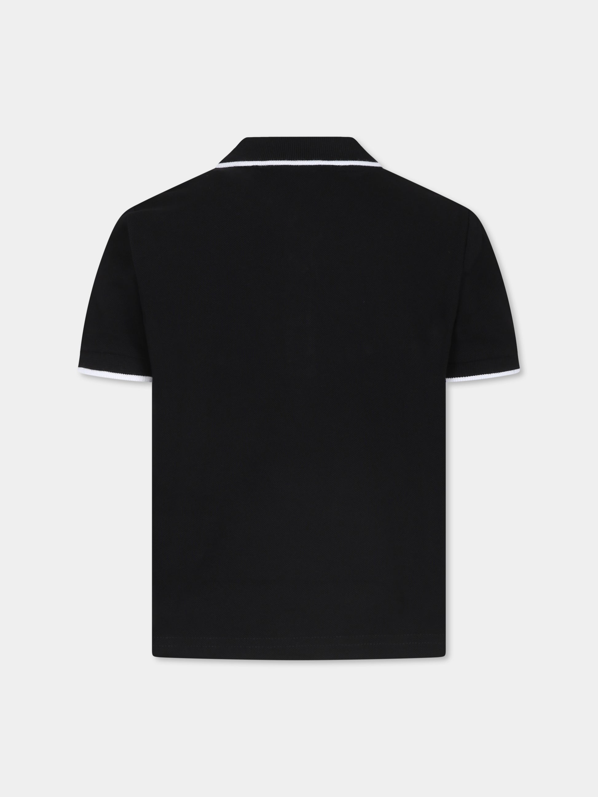 Polo nera per bambino con logo,Boss,J25P26 09B