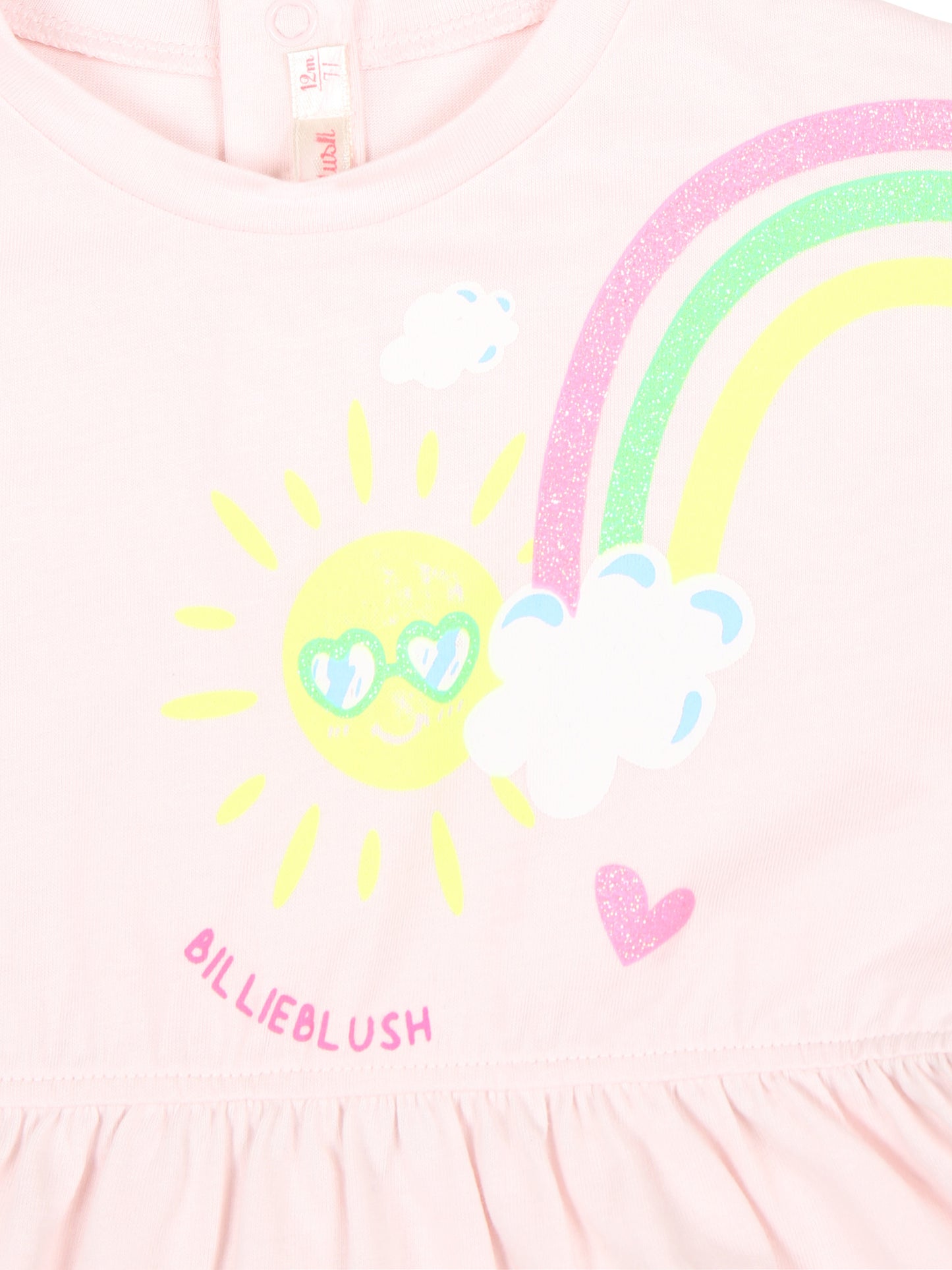 Vestito rosa per neonata con arcobaleno,Billieblush,U02353 45S