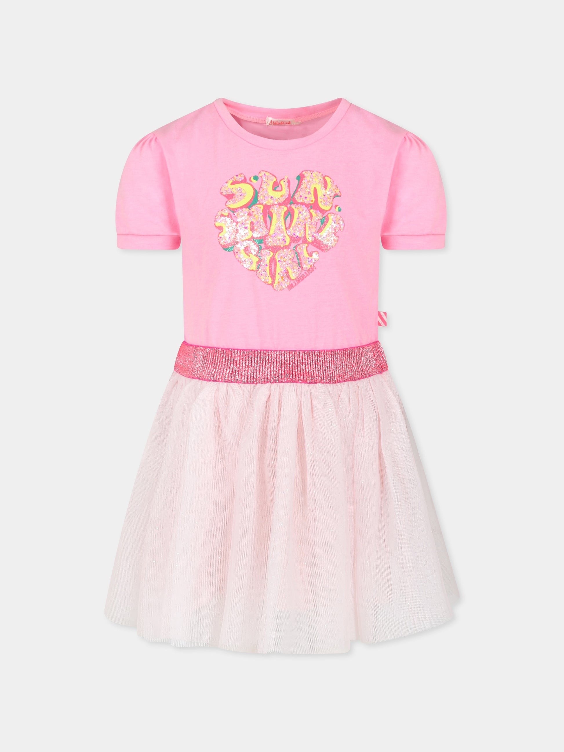 Vestito rosa per bambina con cuore,Billieblush,U12800 462