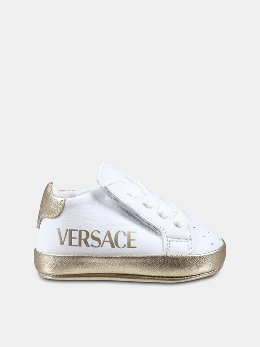 Sneakers bianche per neonati con logo,Versace,1018219 1A12932 2WQ60