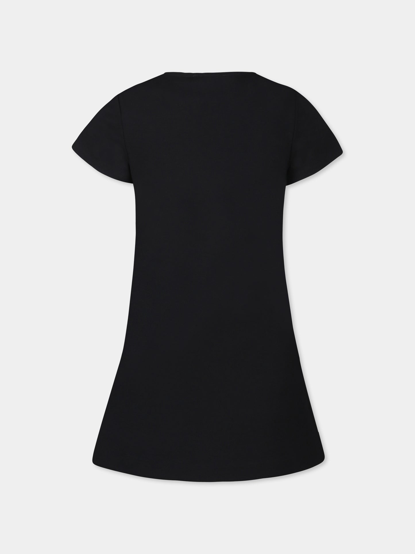 Black dress for girl with logo