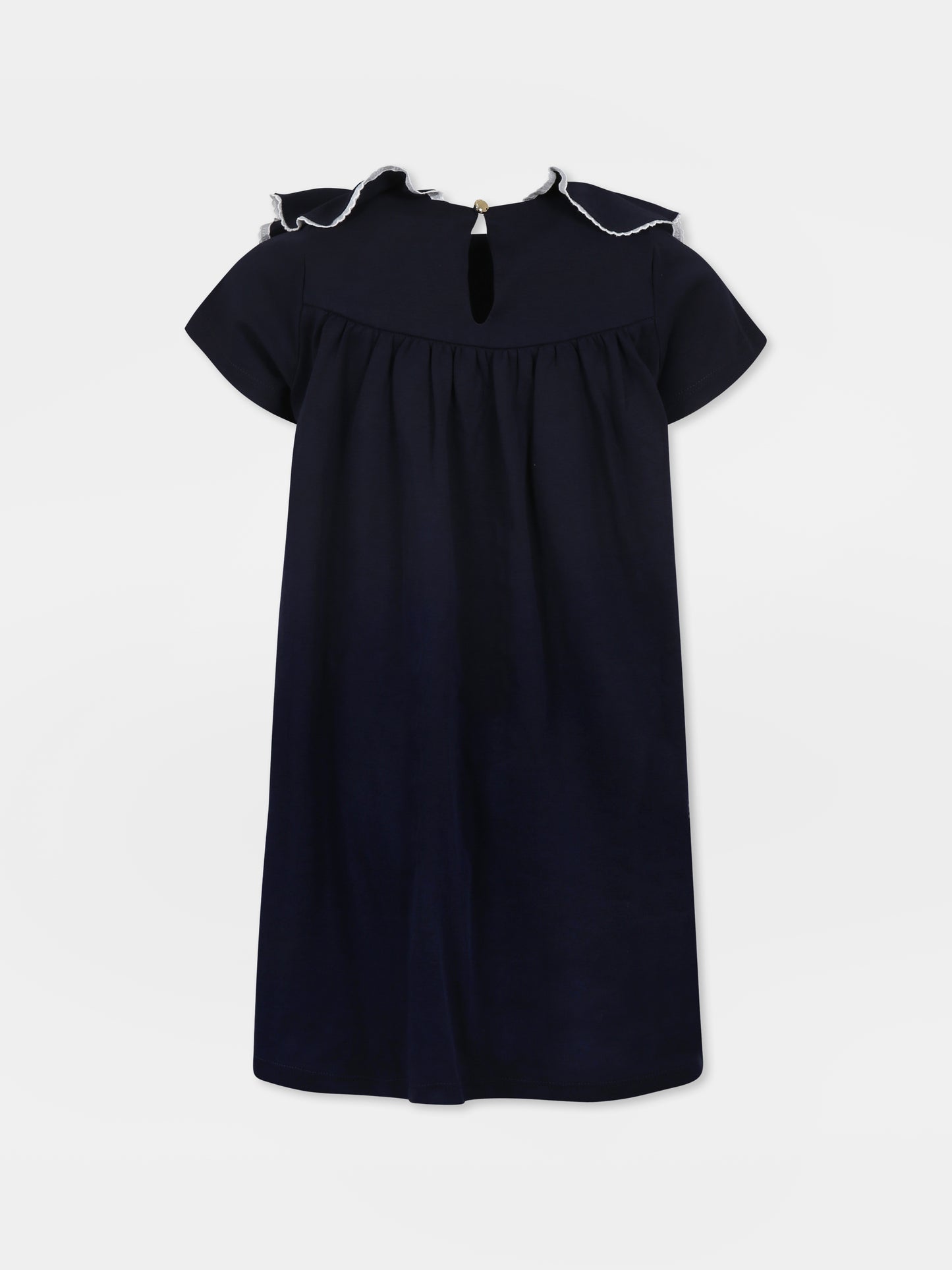 Vestito blu per bambina con logo,Chloé Kids,C20436 859