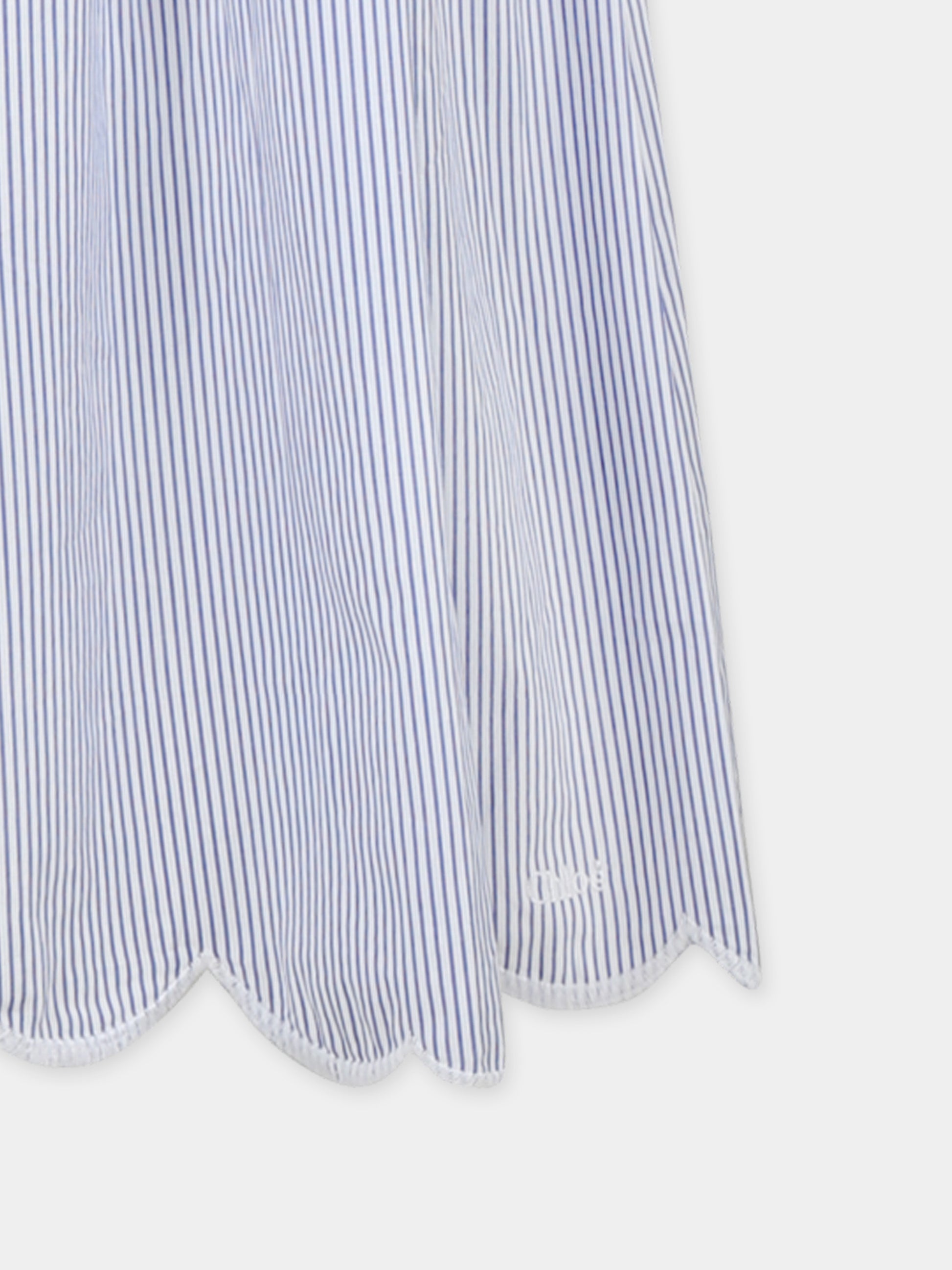 Vestito celeste per bambina con fiori,Chloé Kids,C20446 N48