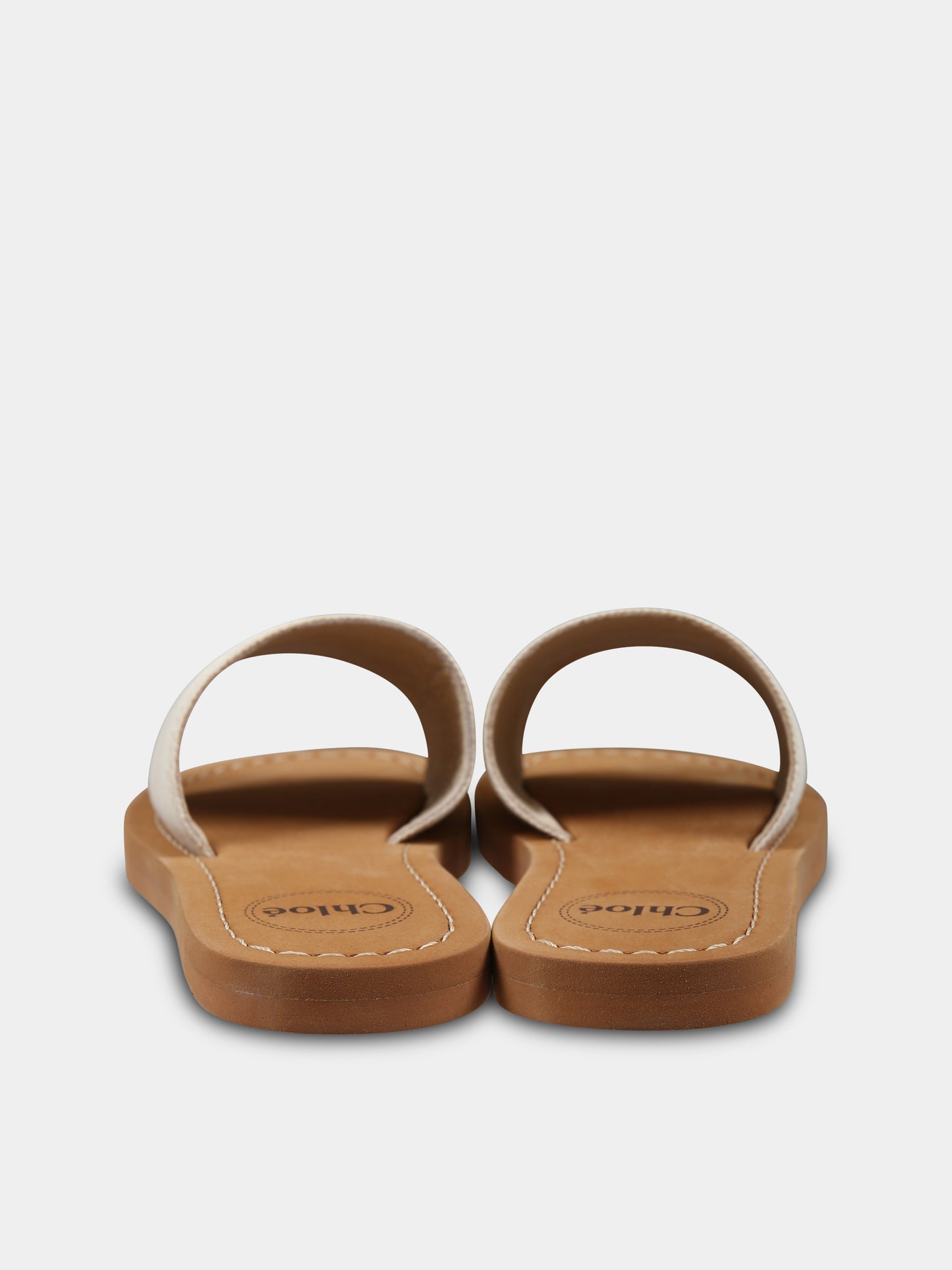 Ciabatte avorio per bambina con logo,Chloé Kids,C20507 148