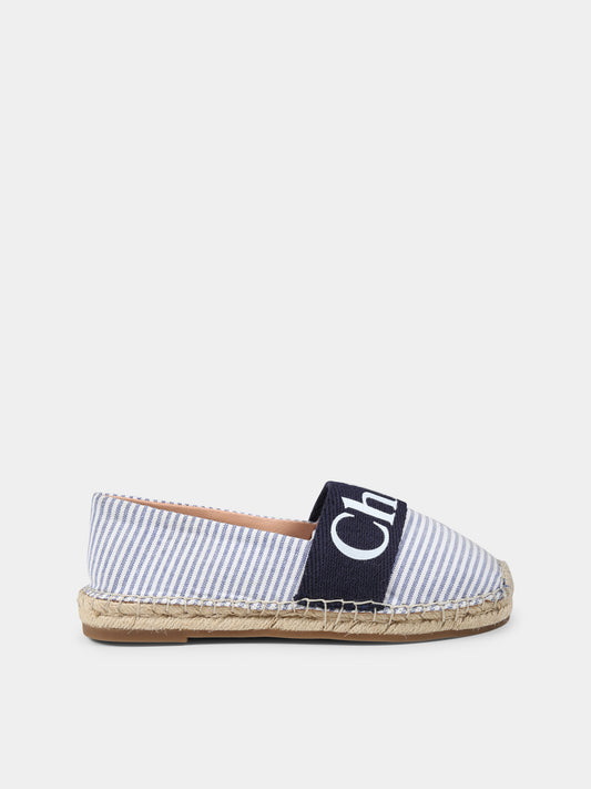 Espadrillas blu per bambina con logo,Chloé Kids,C20511 V21