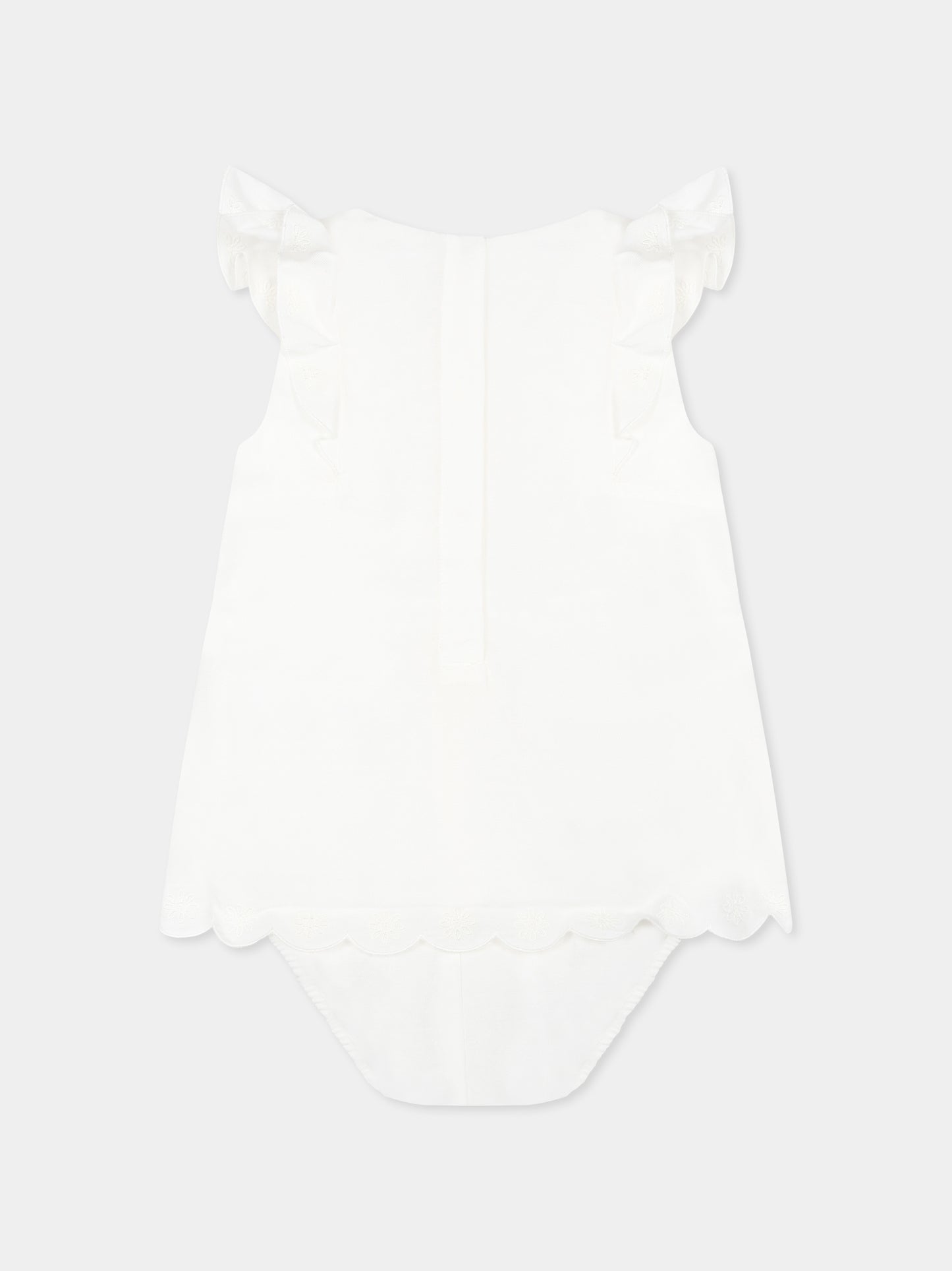 Pagliaccetto bianco per neonata con logo,Chloé Kids,C20403 117