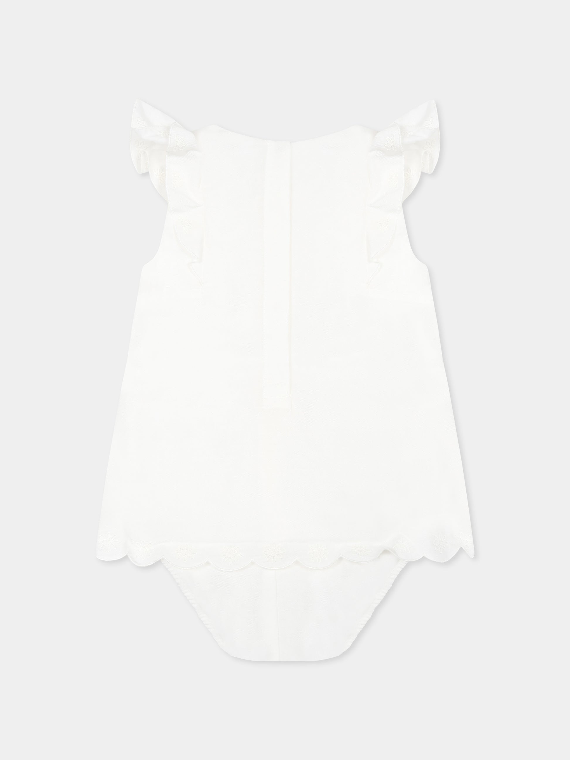 Pagliaccetto bianco per neonata con logo,Chloé Kids,C20403 117