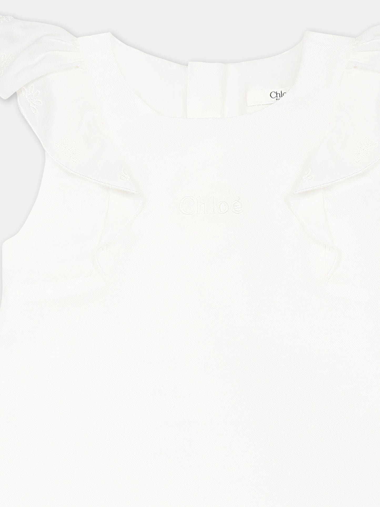 Pagliaccetto bianco per neonata con logo,Chloé Kids,C20403 117