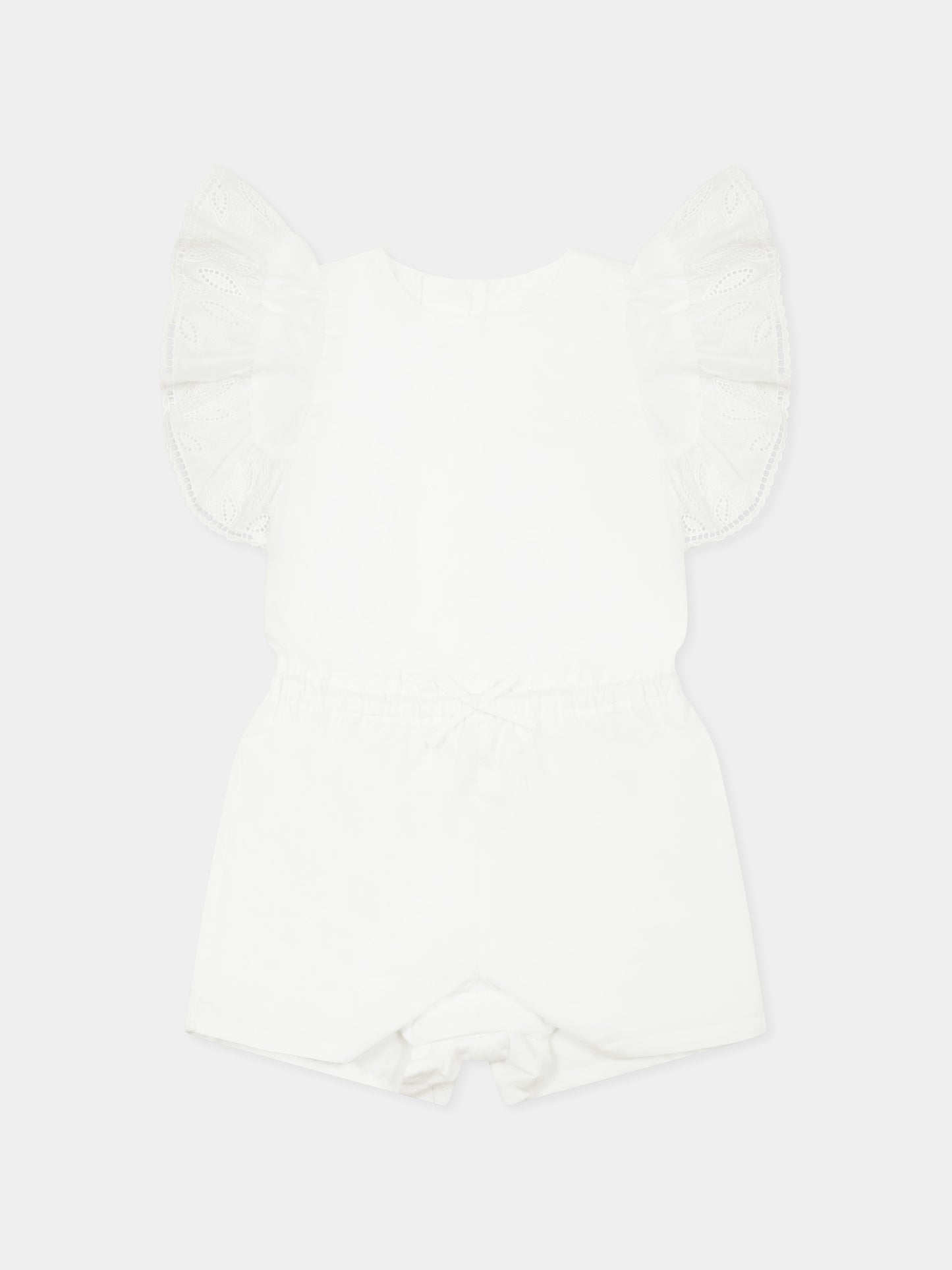 Pagliaccetto bianco per neonata con logo,Chloé Kids,C20542 117