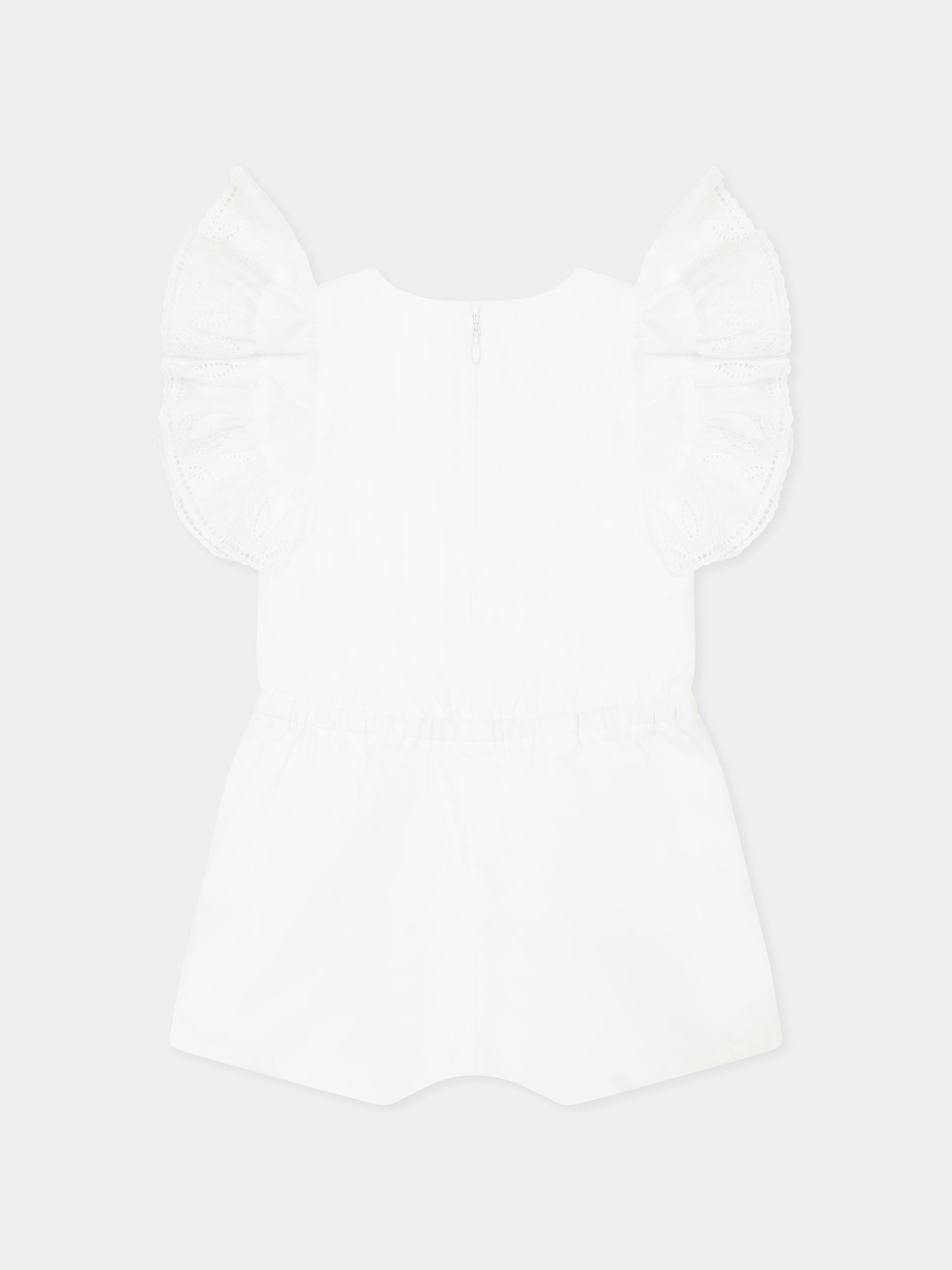 Pagliaccetto bianco per neonata con logo,Chloé Kids,C20542 117