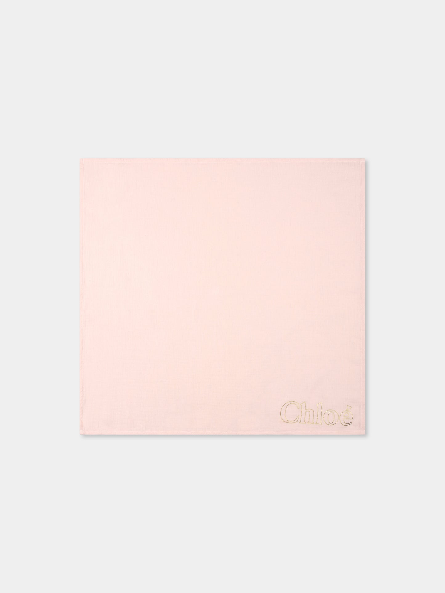 Set pochette rosa per neonata con logo,Chloé Kids,C20561 Z41