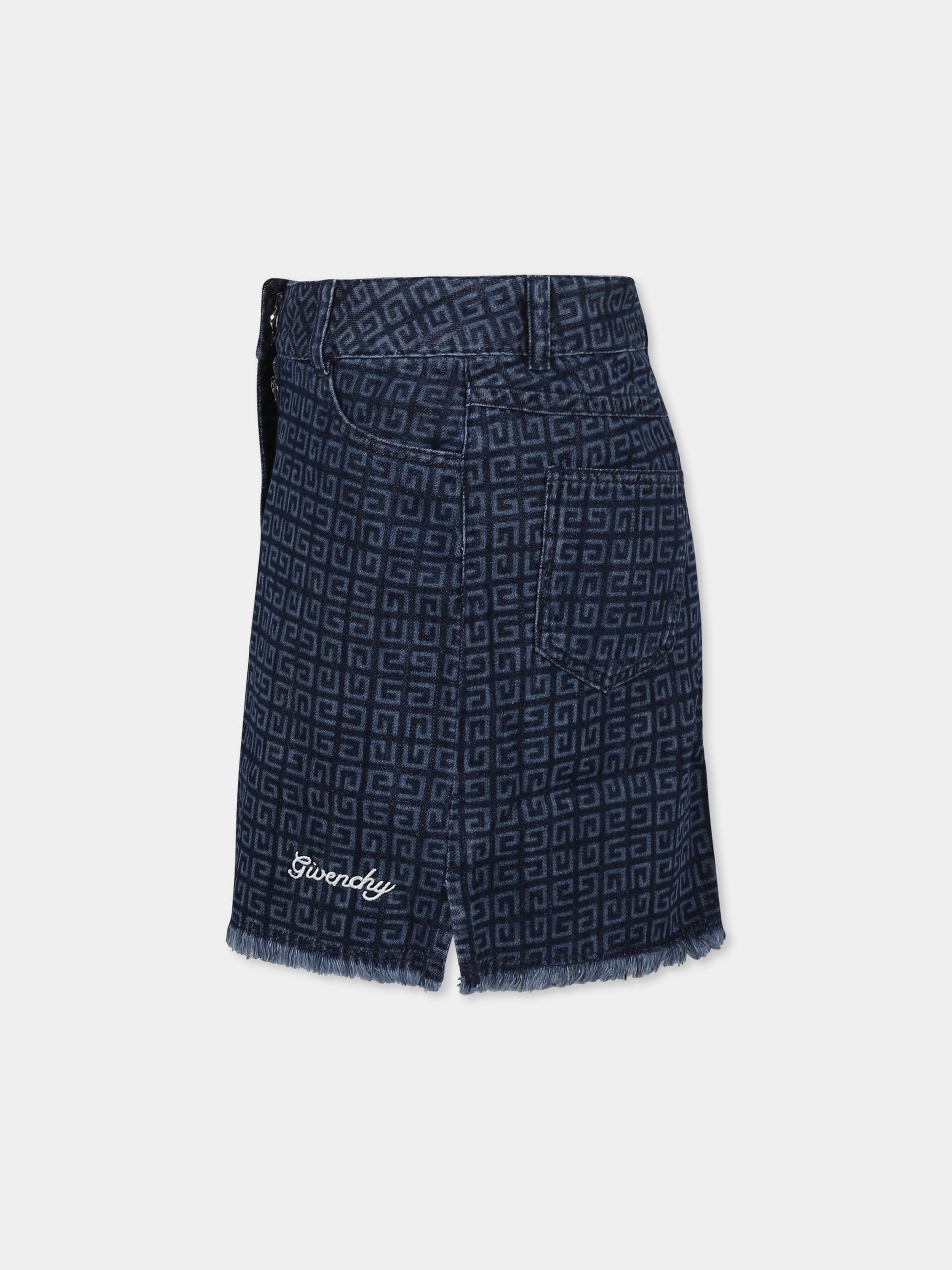 Gonna denim per bambina con motivo 4G,Givenchy Kids,H30762 Z01