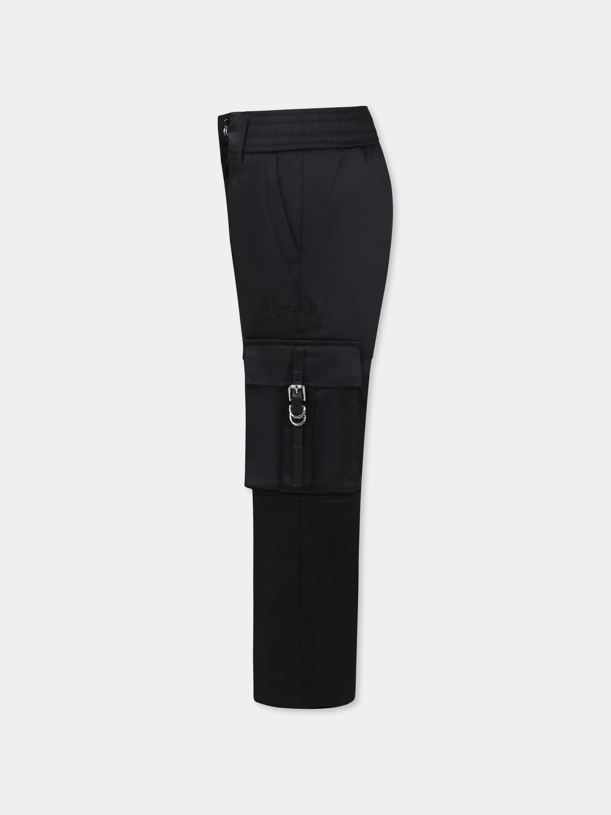 Pantaloni neri per bambina con logo,Givenchy Kids,H30766 09B