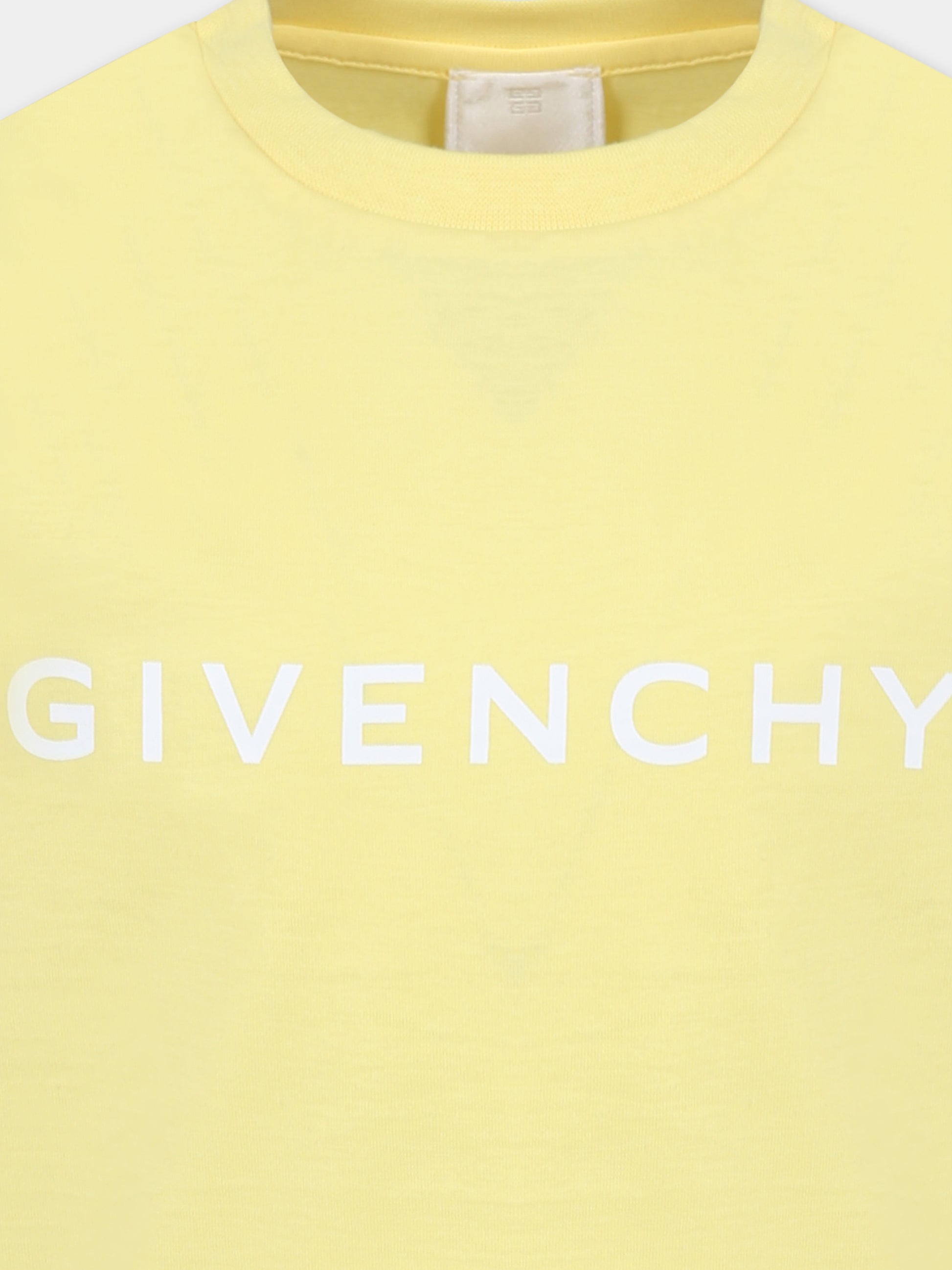 T-shirt gialla per bambini con logo,Givenchy Kids,H30718 571