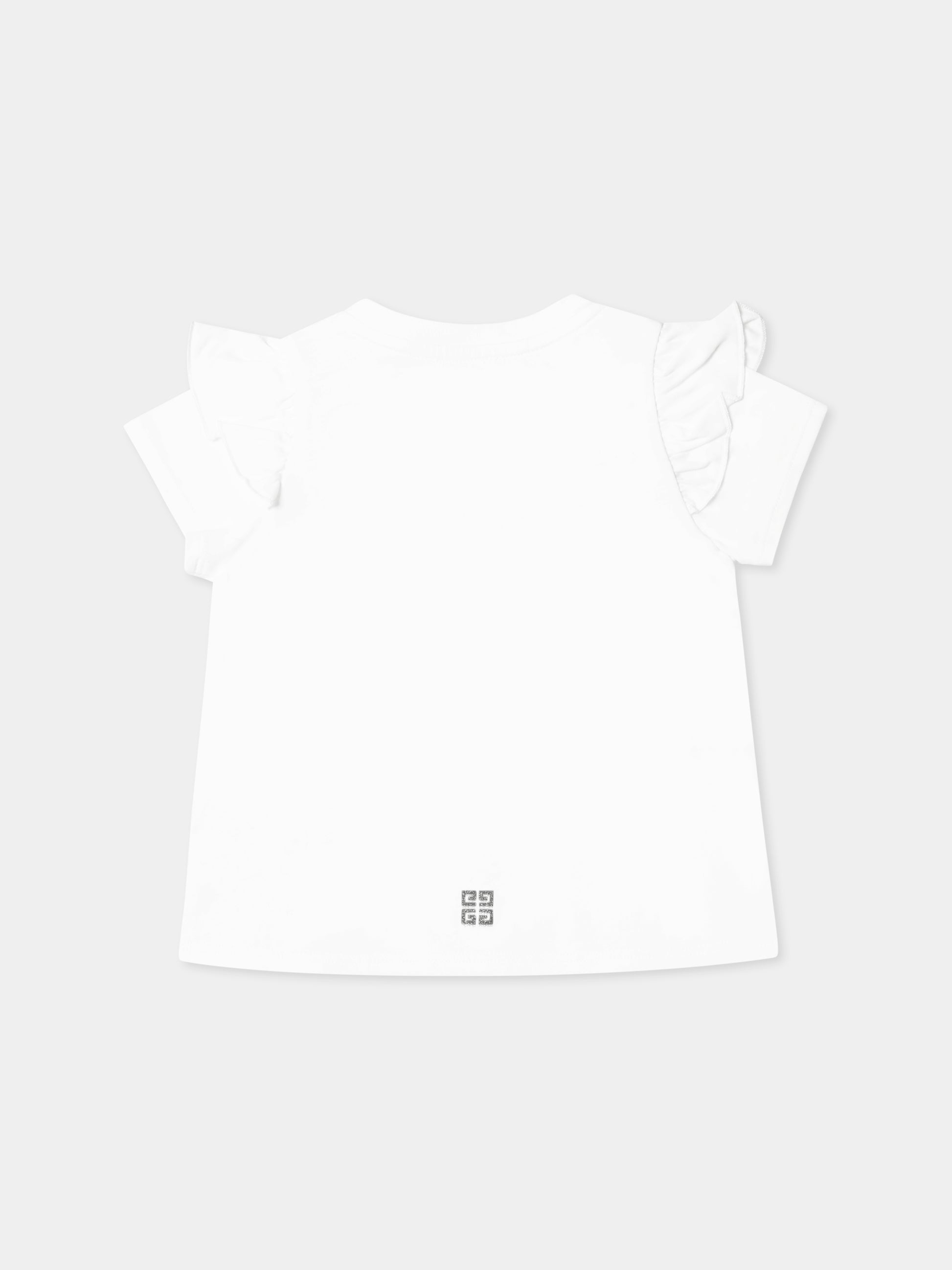 T-shirt bianca per neonata con logo,Givenchy Kids,H30664 10P