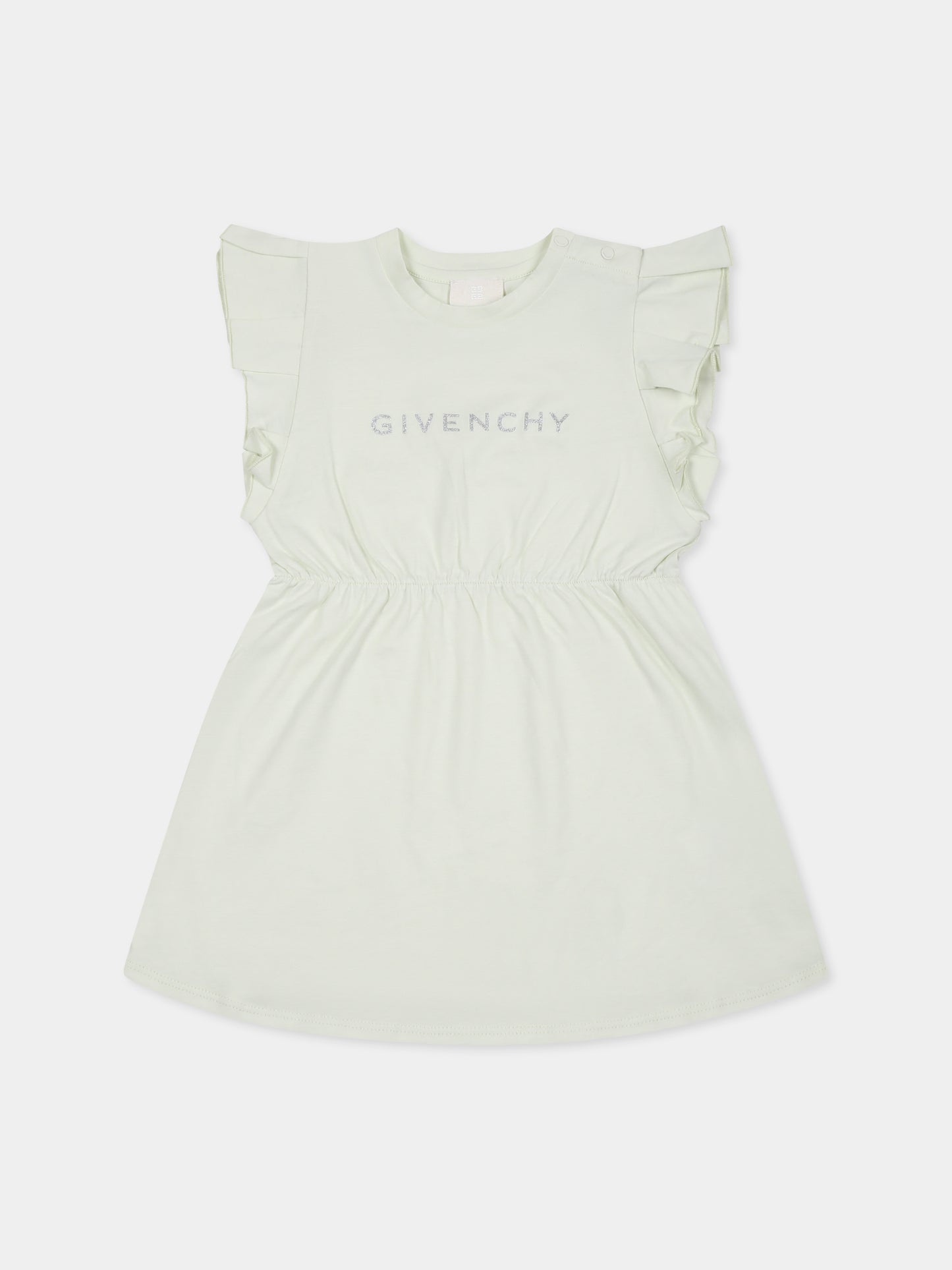 Vestito verde per neonata con logo,Givenchy Kids,H30655 72G