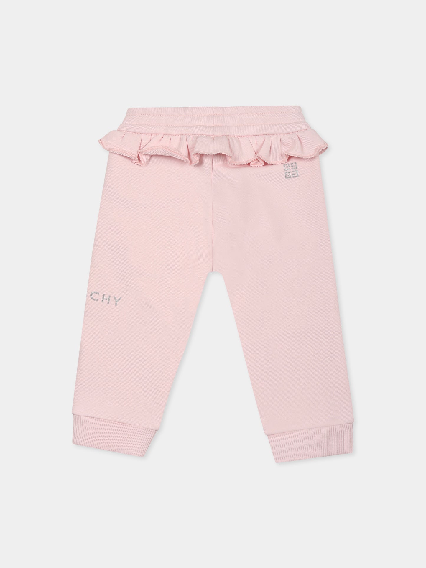 Pantaloni rosa per neonata con logo,Givenchy Kids,H30651 44Z