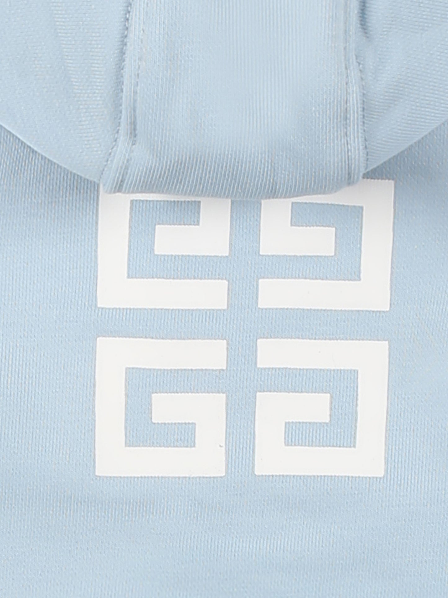 Light blue sweatshirt for baby boy with white logo