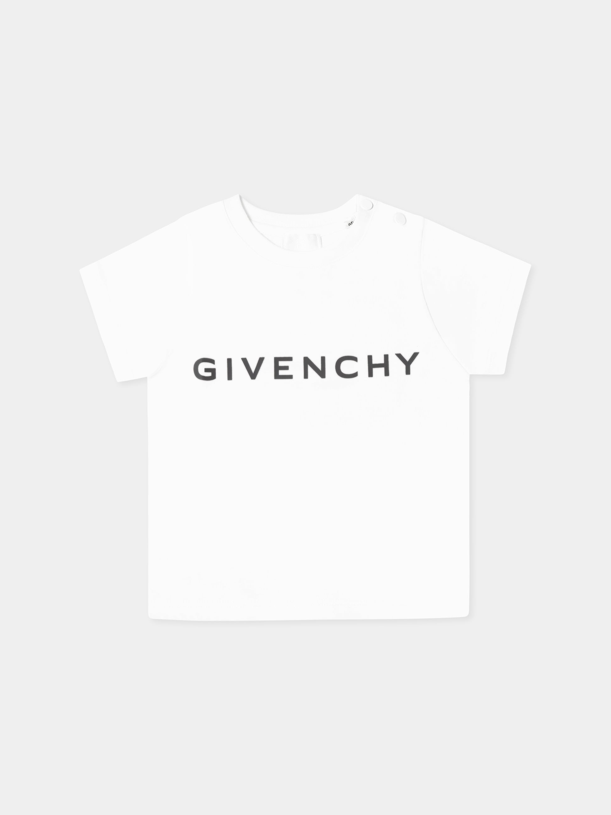 T-shirt bianca per neonato con logo,Givenchy Kids,H30640 10P