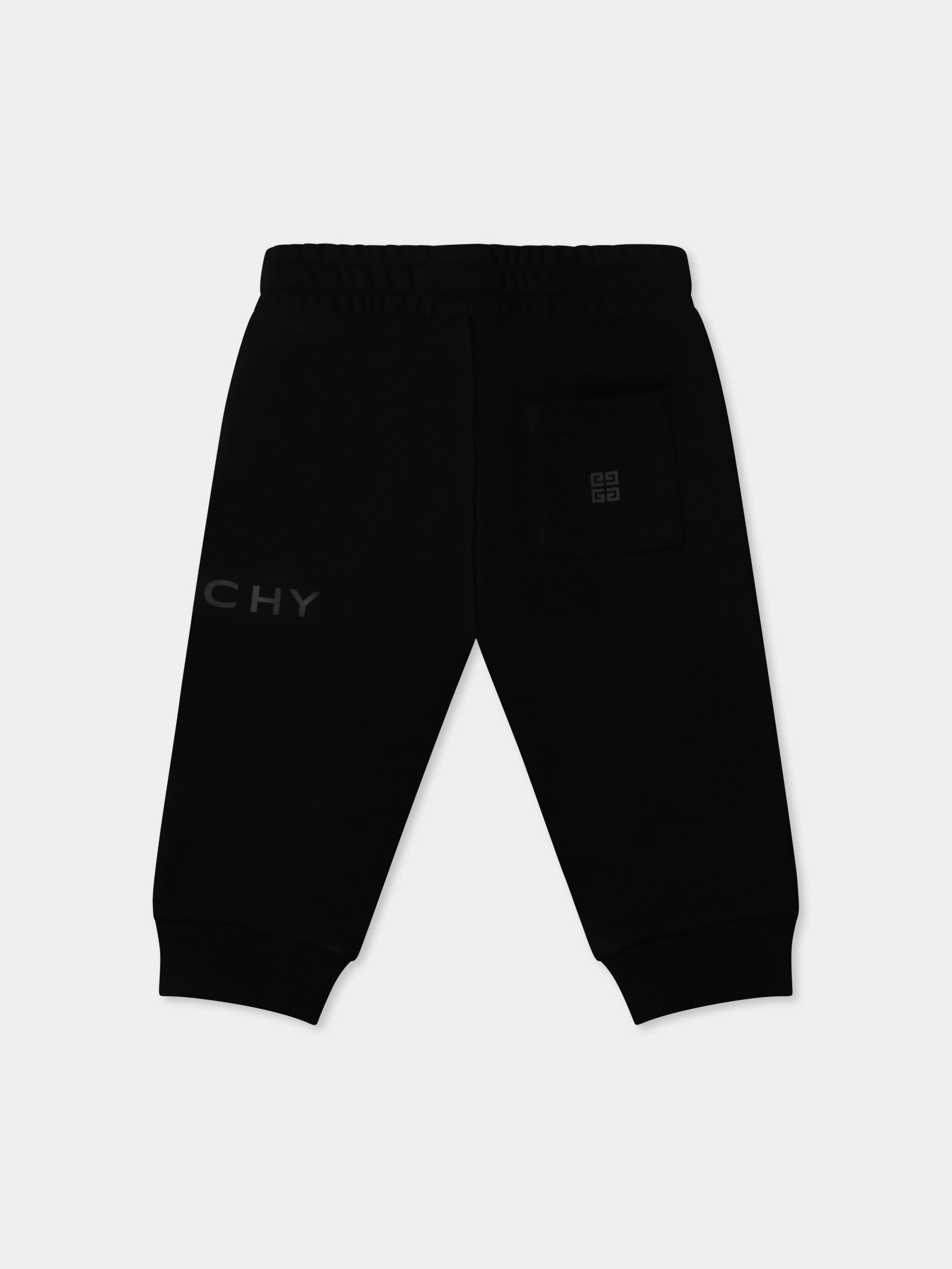 Pantaloni neri per neonato con logo,Givenchy Kids,H30632 09B