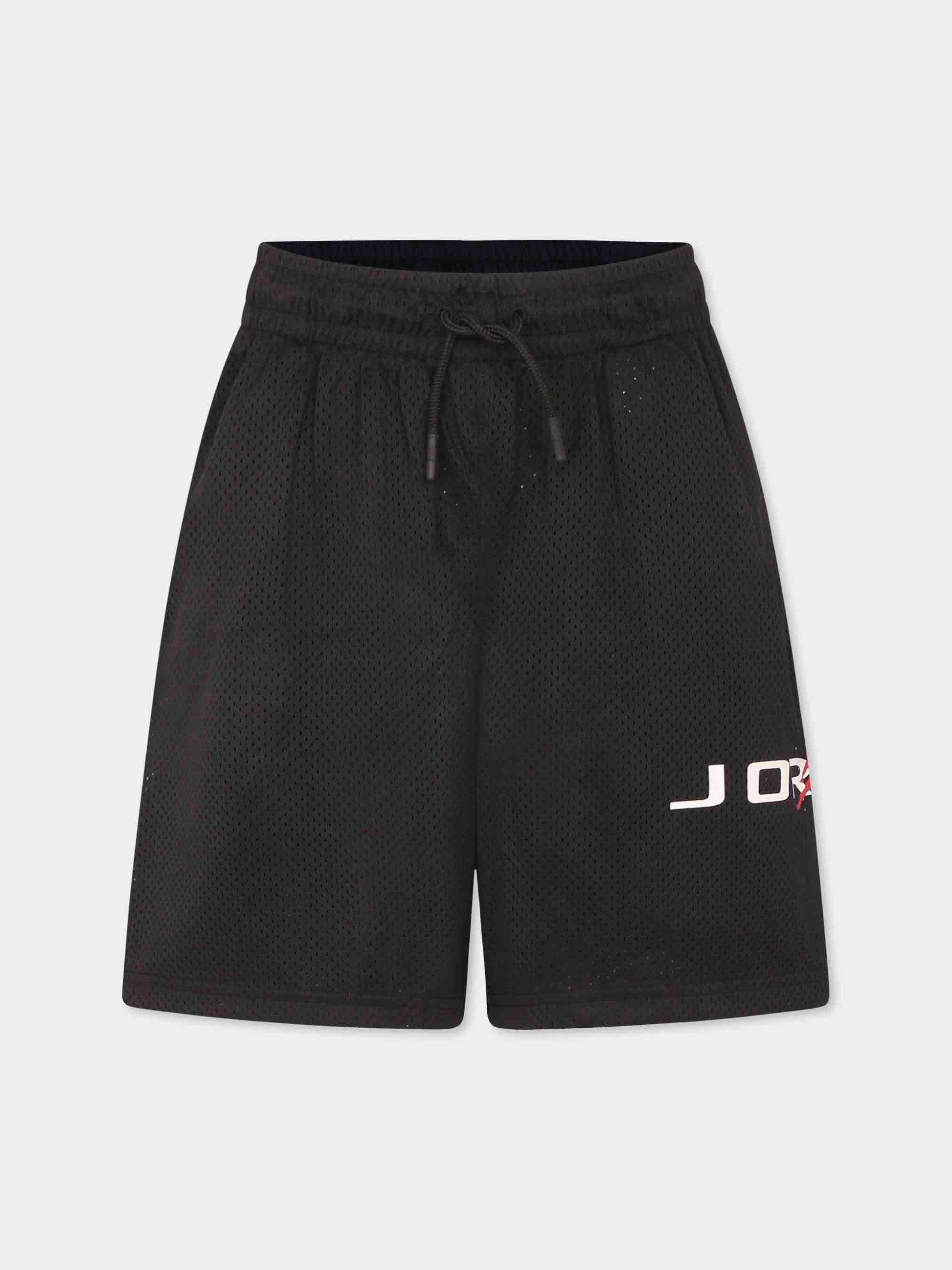Shorts neri per bambino con logo e Jumpman,Jordan,95D667 023