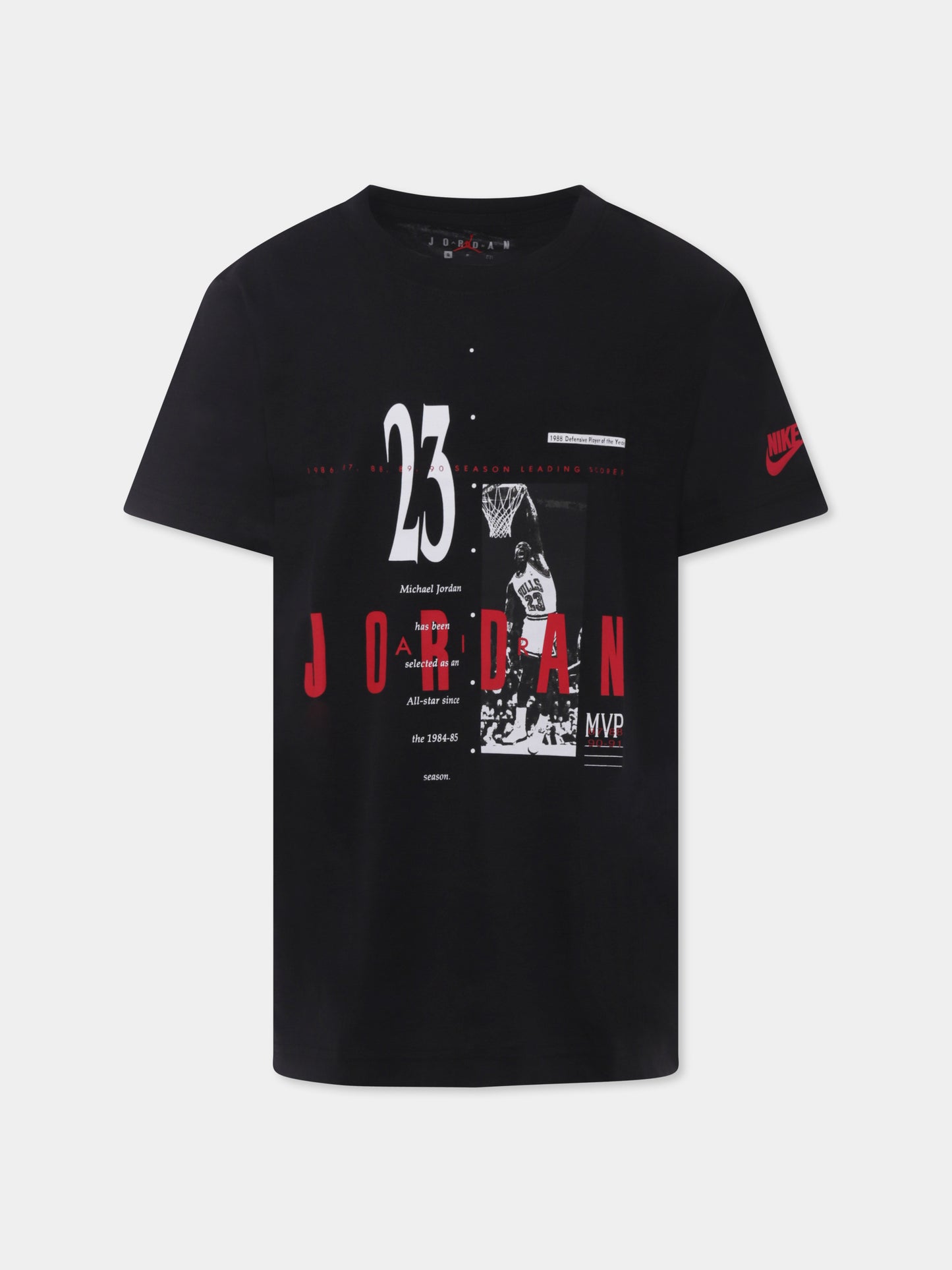 T-shirt nera per bambino con stampa Michael Jordan,Jordan,95D625 023