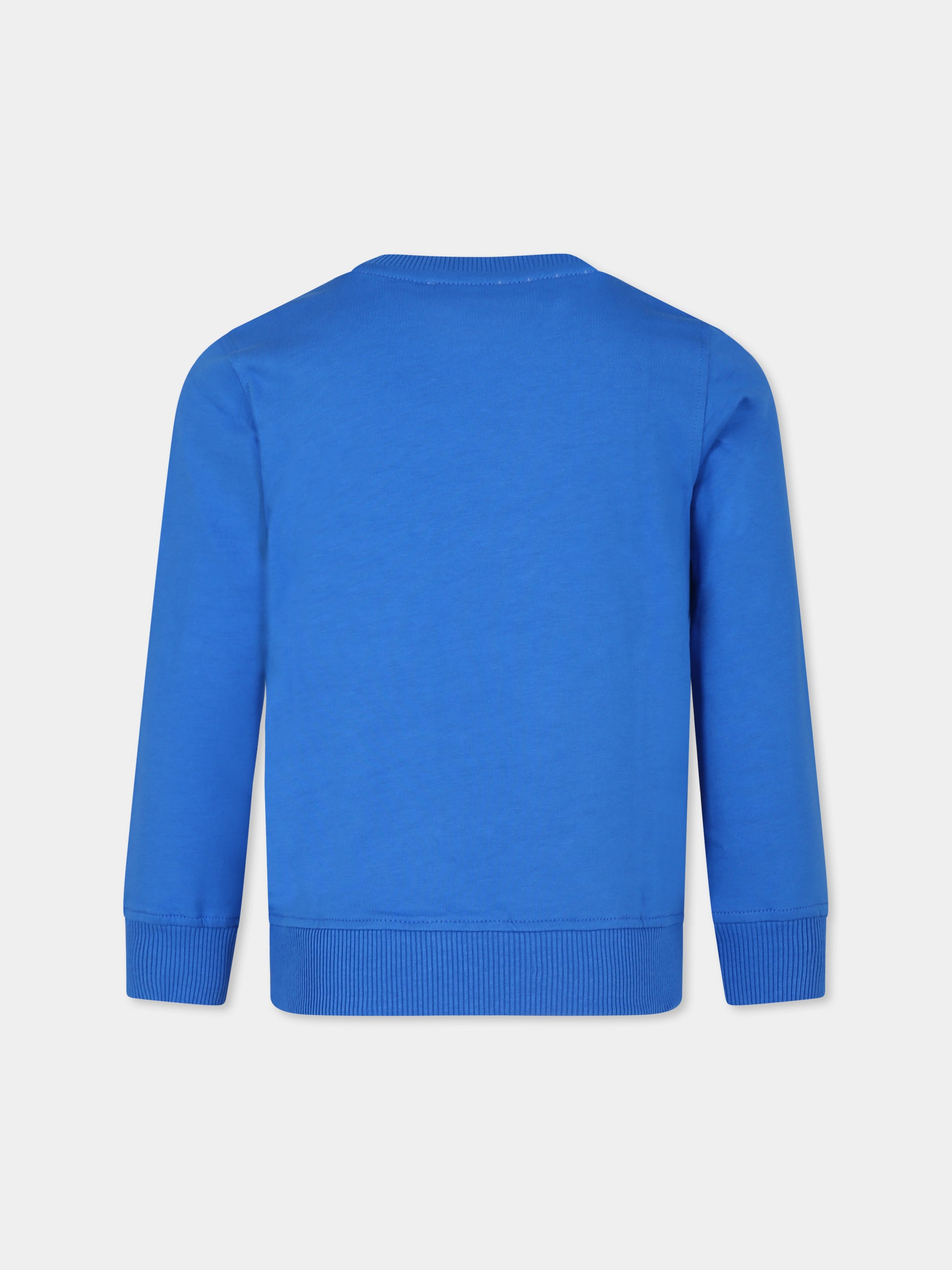 Felpa blu per bambini con Teddy Bears e logo,Moschino Kids,HZF05R LCA19 40289