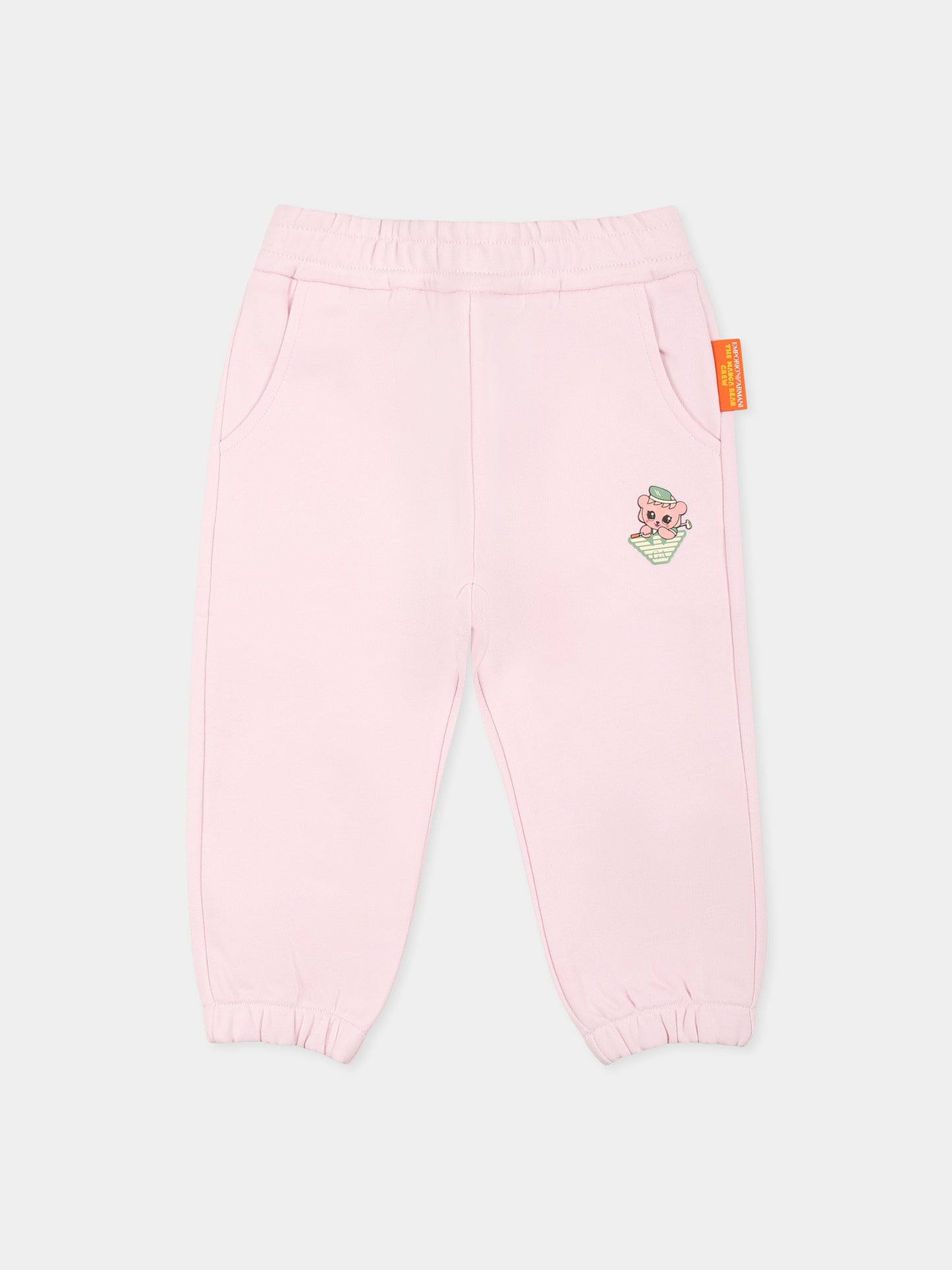 Pink trousers for baby girl with Manga Bear