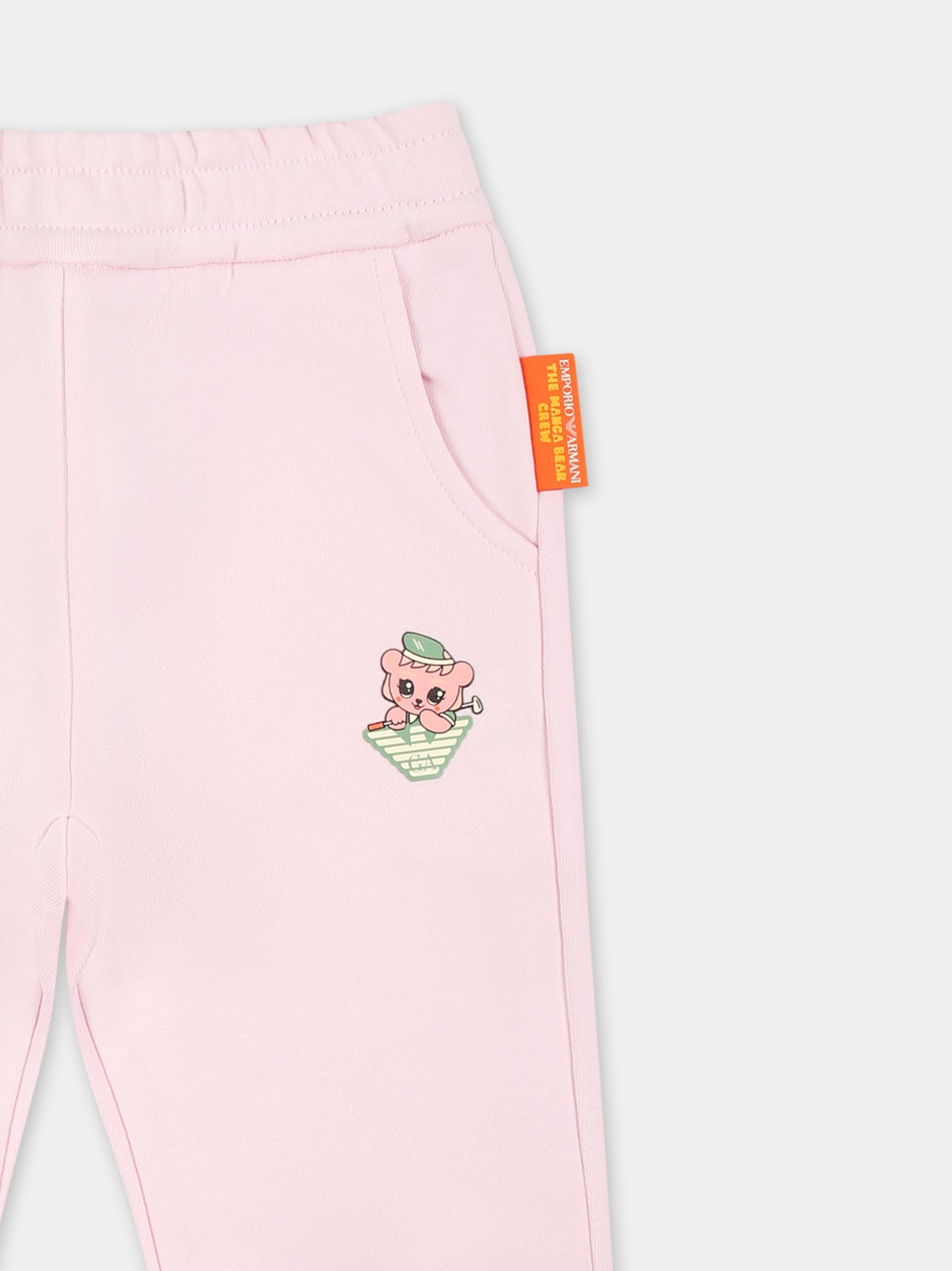 Pink trousers for baby girl with Manga Bear