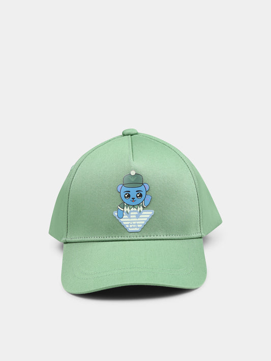 Cappello verde per bambino con Manga Bear,Emporio Armani,EB000342 AF14016 U7201