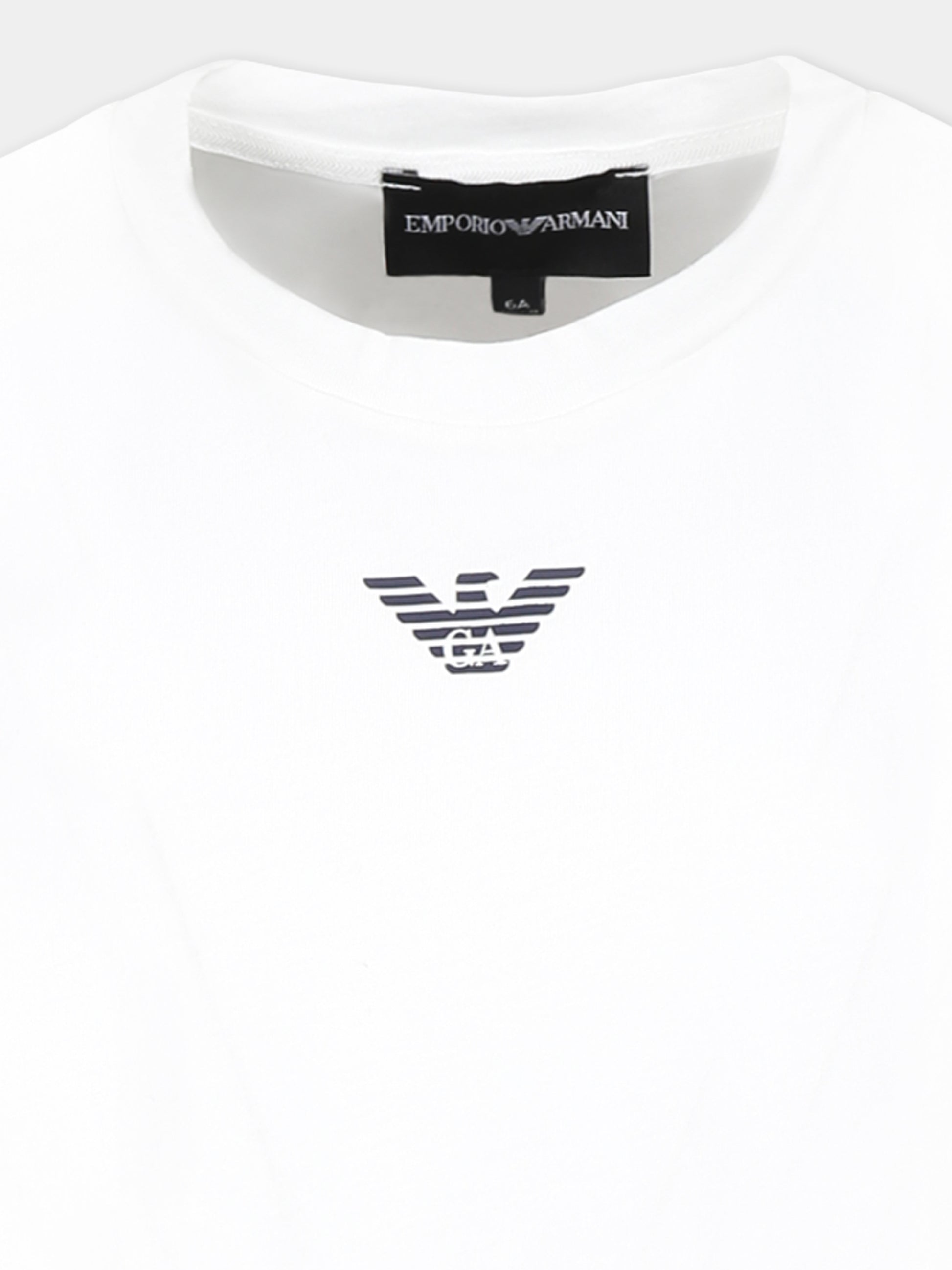 T-shirt bianca per bambino con aquilotto,Emporio Armani,EB000421 AF15013 M0134