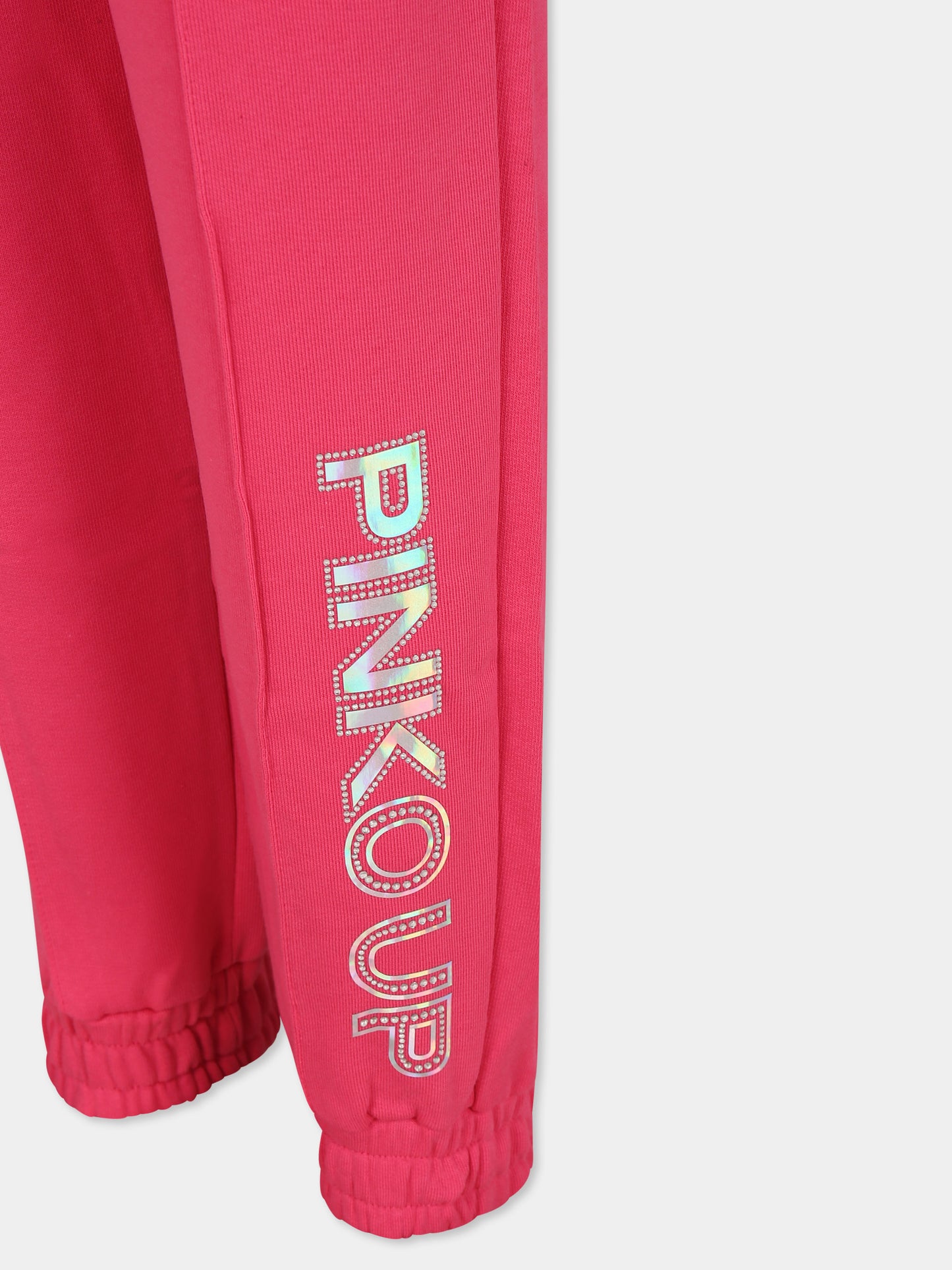 Pantaloni fucsia per bambina con logo,Pinko,031436 044