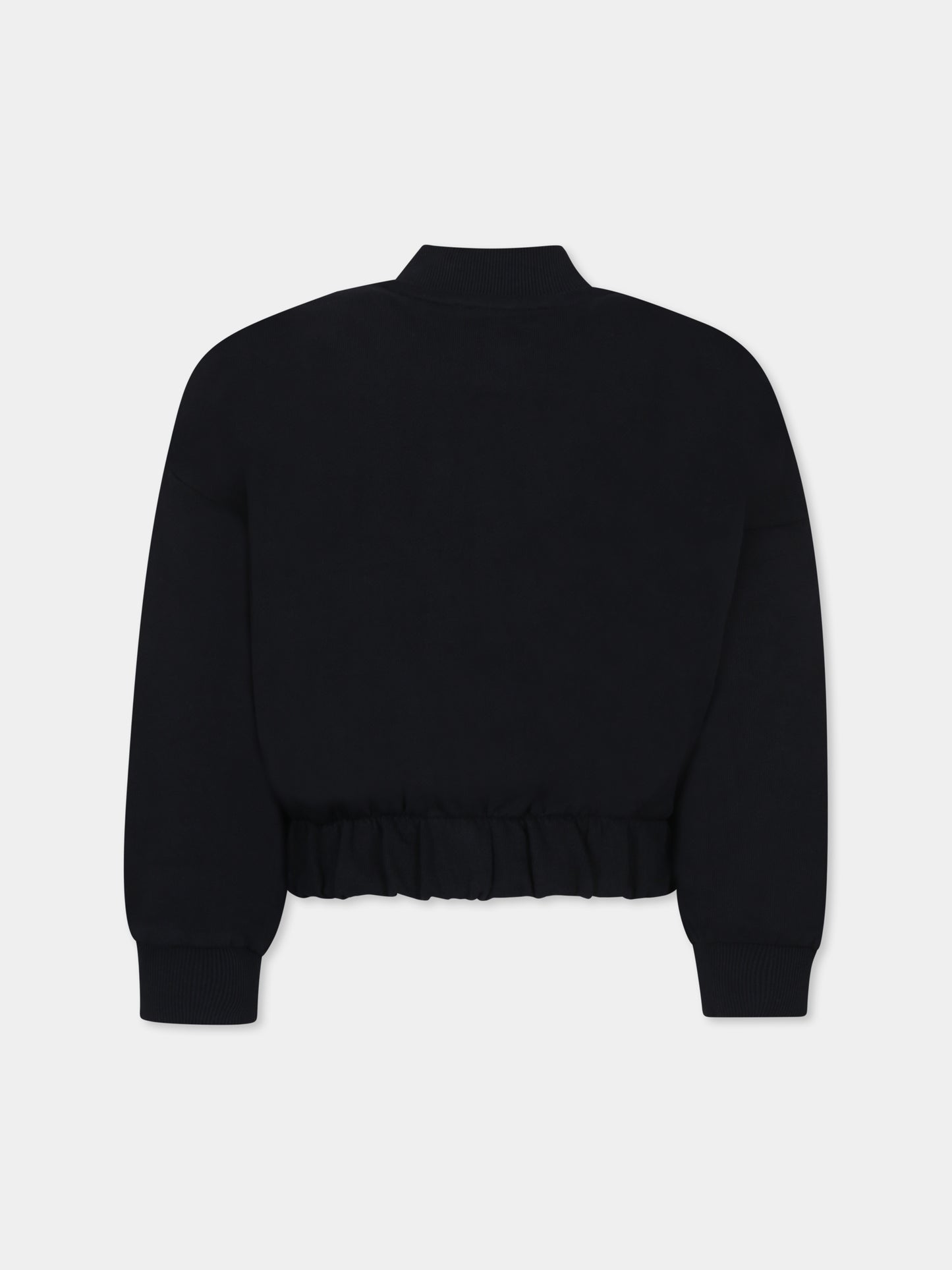 Bomber nero per bambina con logo,Dkny,D62284 09B