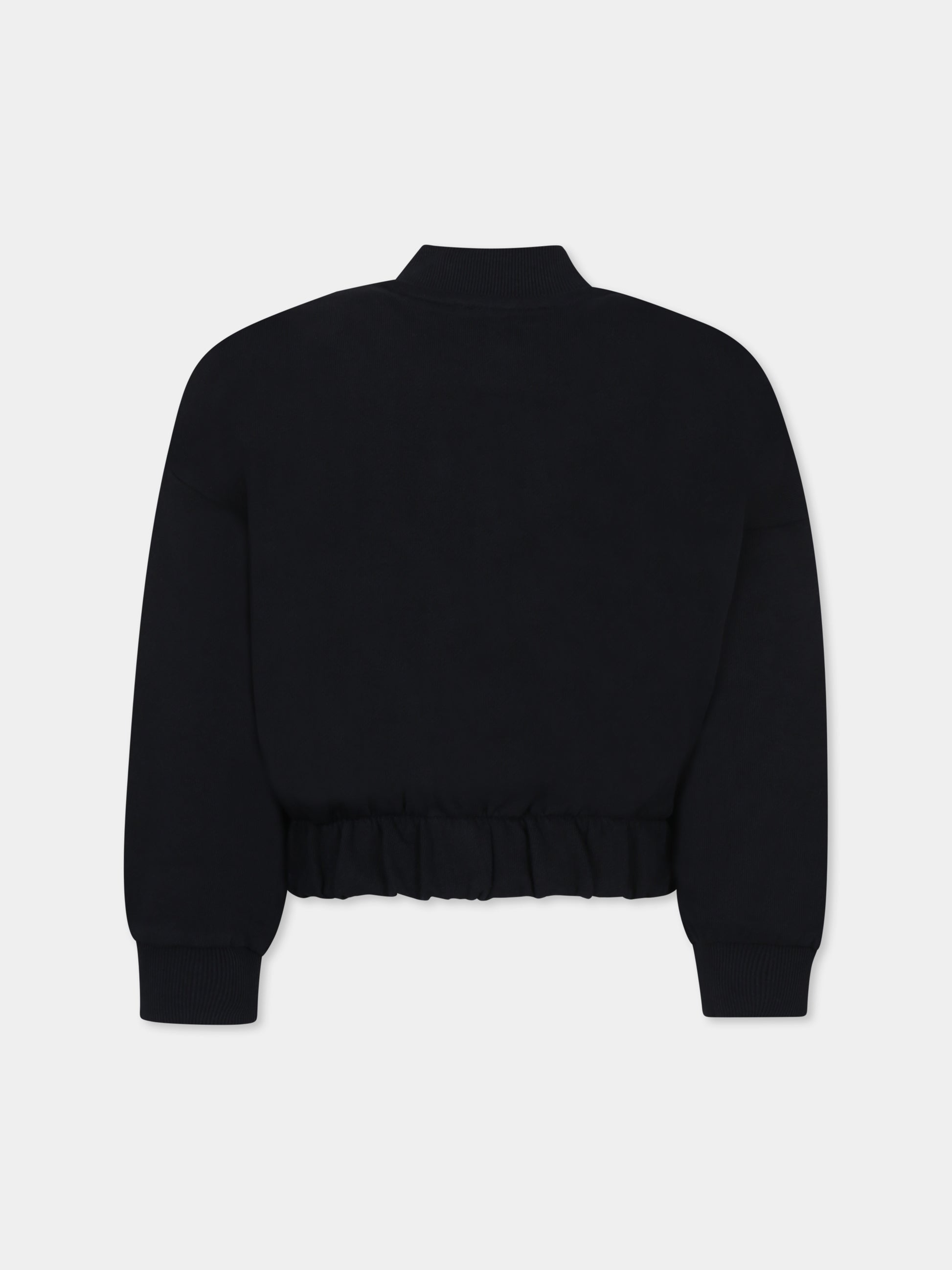 Bomber nero per bambina con logo,Dkny,D62284 09B