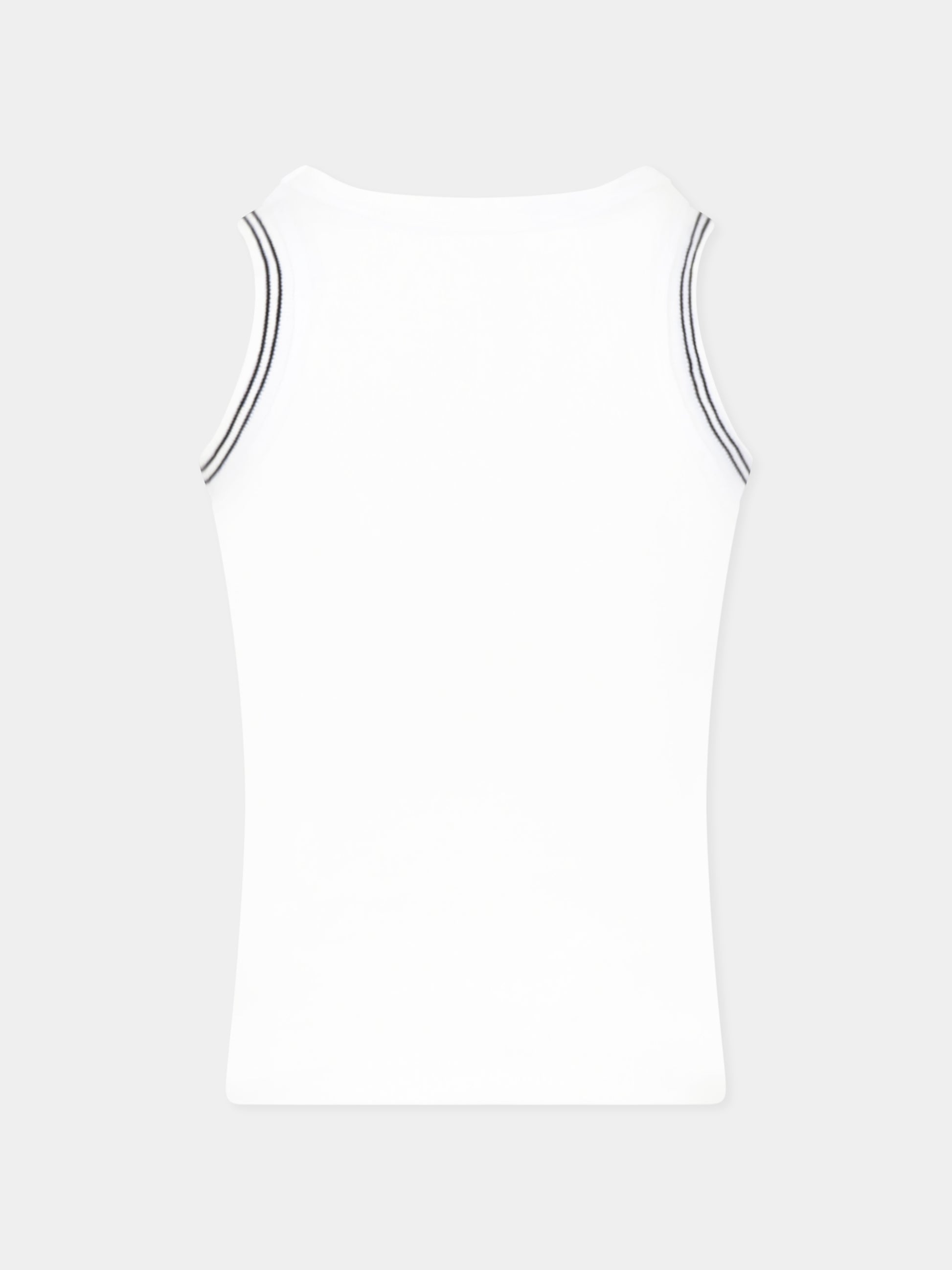 Canotta bianca per bambina con logo,Dkny,D62263 10P