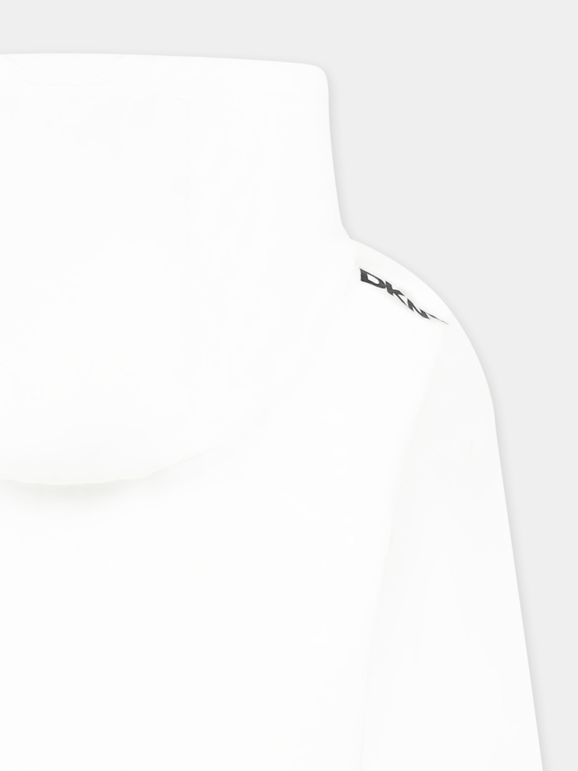 Felpa bianca per bambina con logo,Dkny,D62248 10P