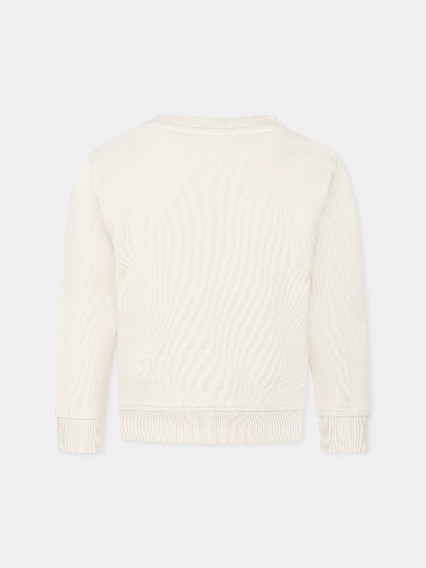 Beige sweatshirt for girl with logo