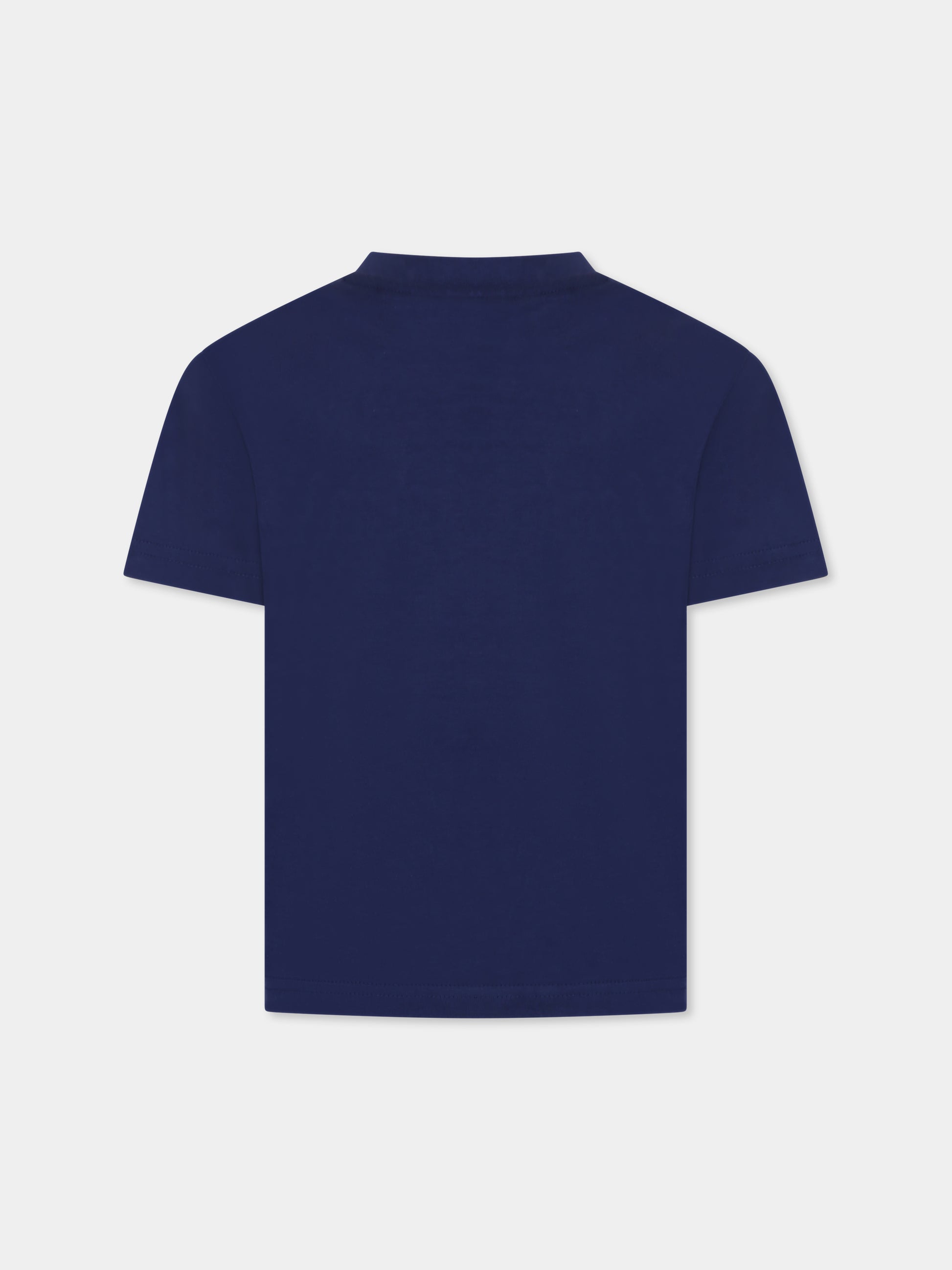 T-shirt blu per bambino con logo,Hugo,G00334 84N
