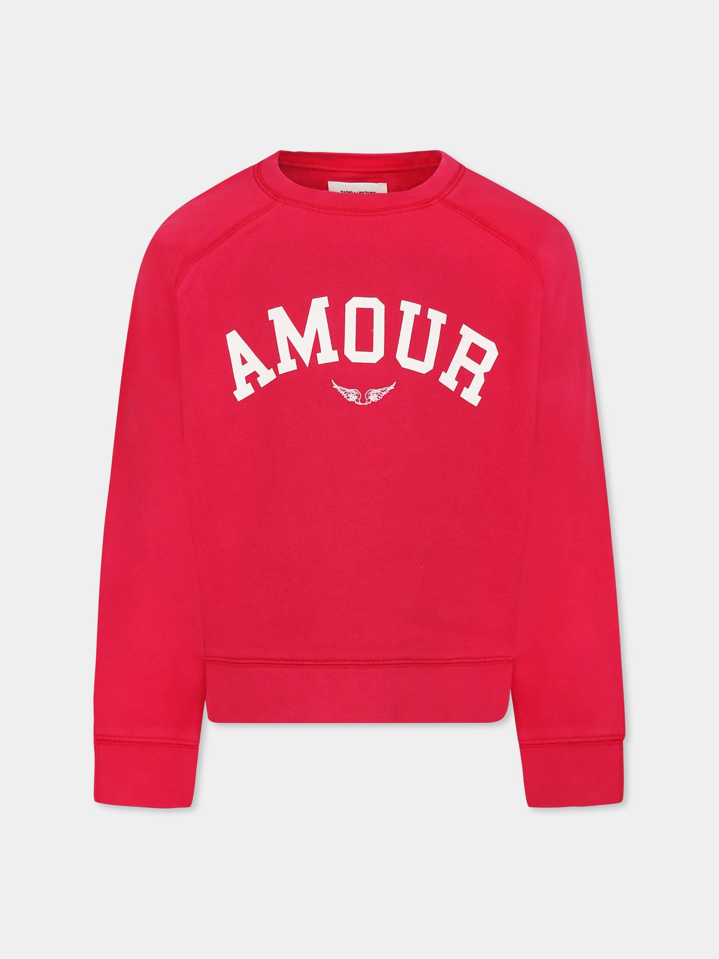 Felpa fucsia per bambina con scritta,Zadig & Voltaire Kids,X60326 481