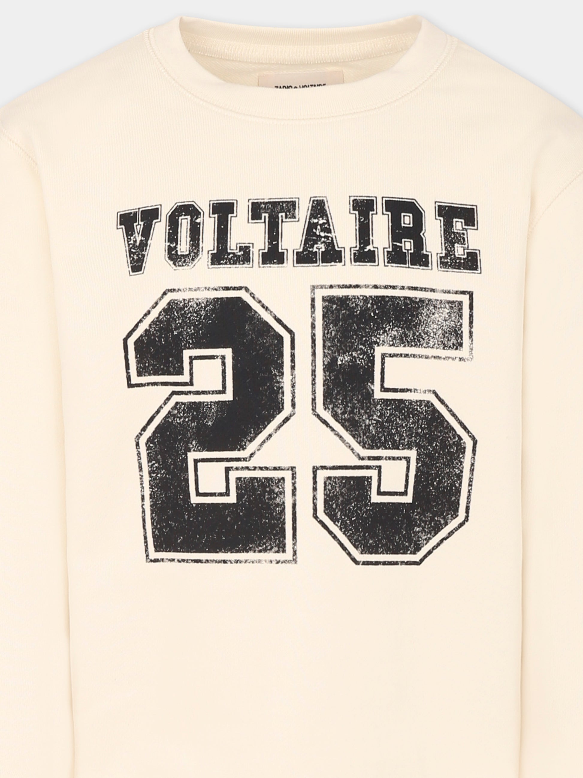Felpa avorio per bambino con logo,Zadig & Voltaire Kids,X60383 195