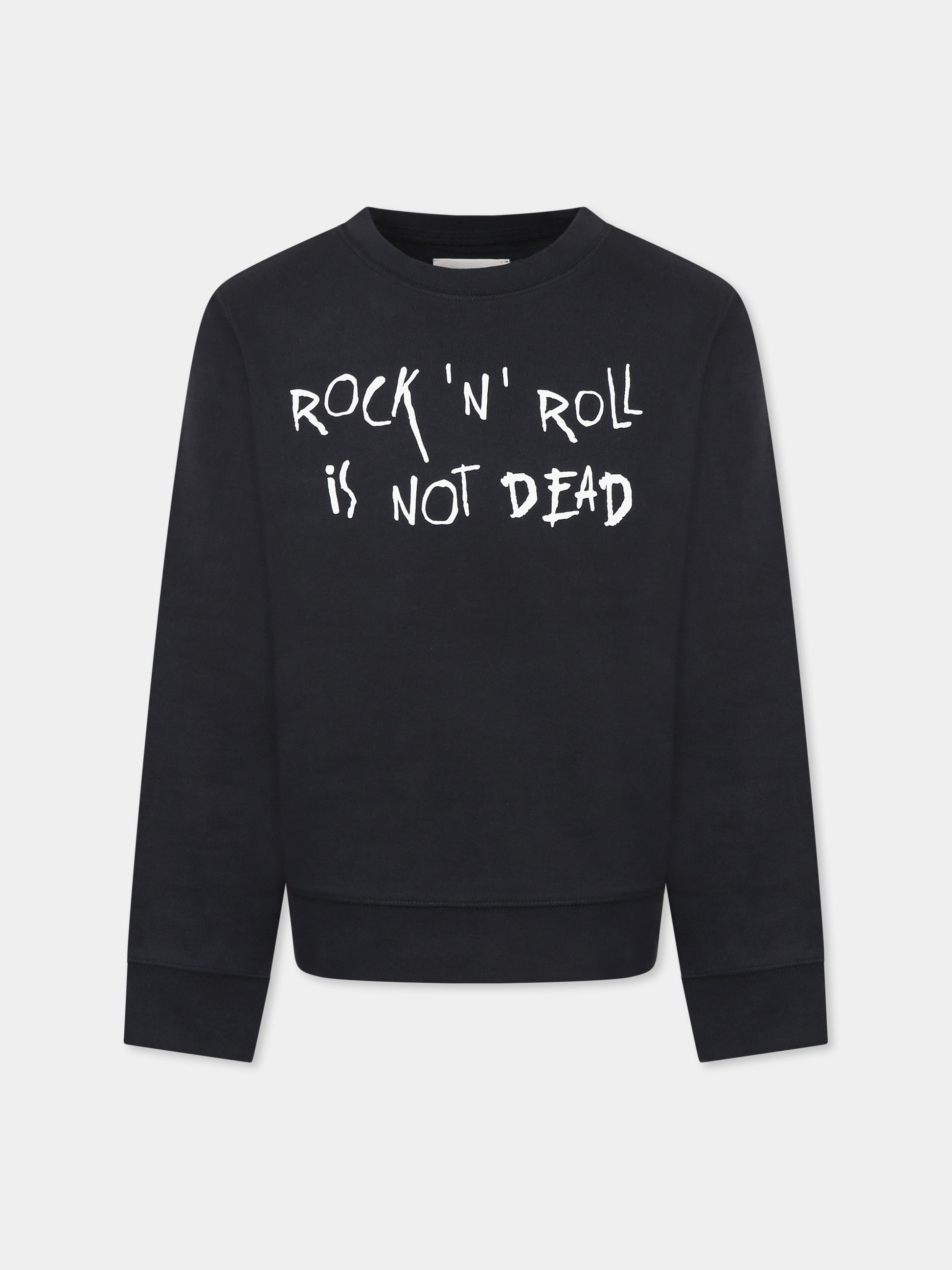 Felpa nera per bambini con scritta,Zadig & Voltaire Kids,X60364 09B