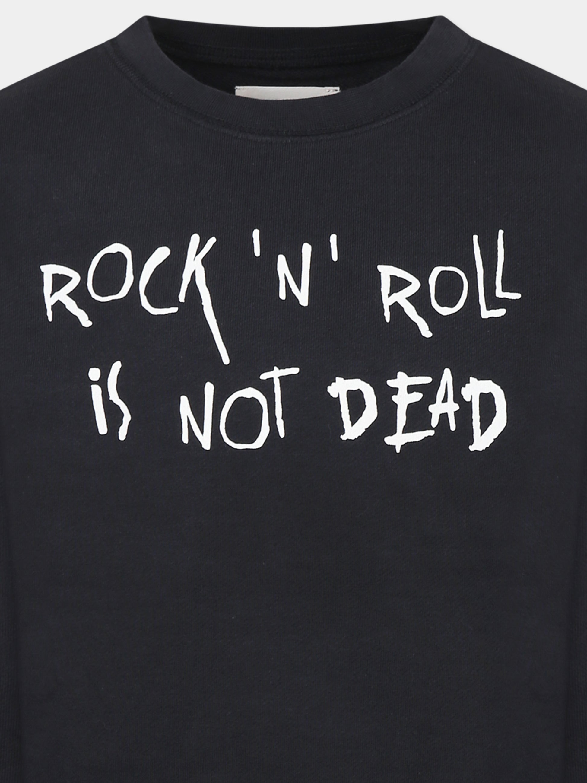 Felpa nera per bambini con scritta,Zadig & Voltaire Kids,X60364 09B