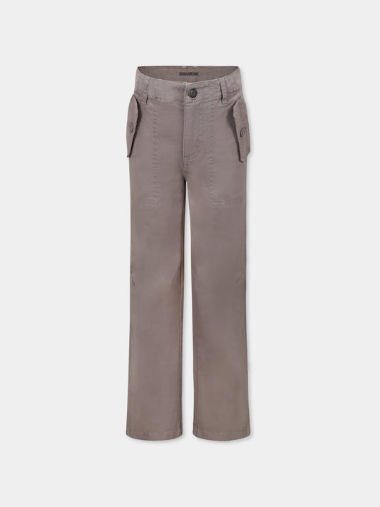Pantaloni grigi per bambino con logo,Zadig & Voltaire Kids,X60391 079
