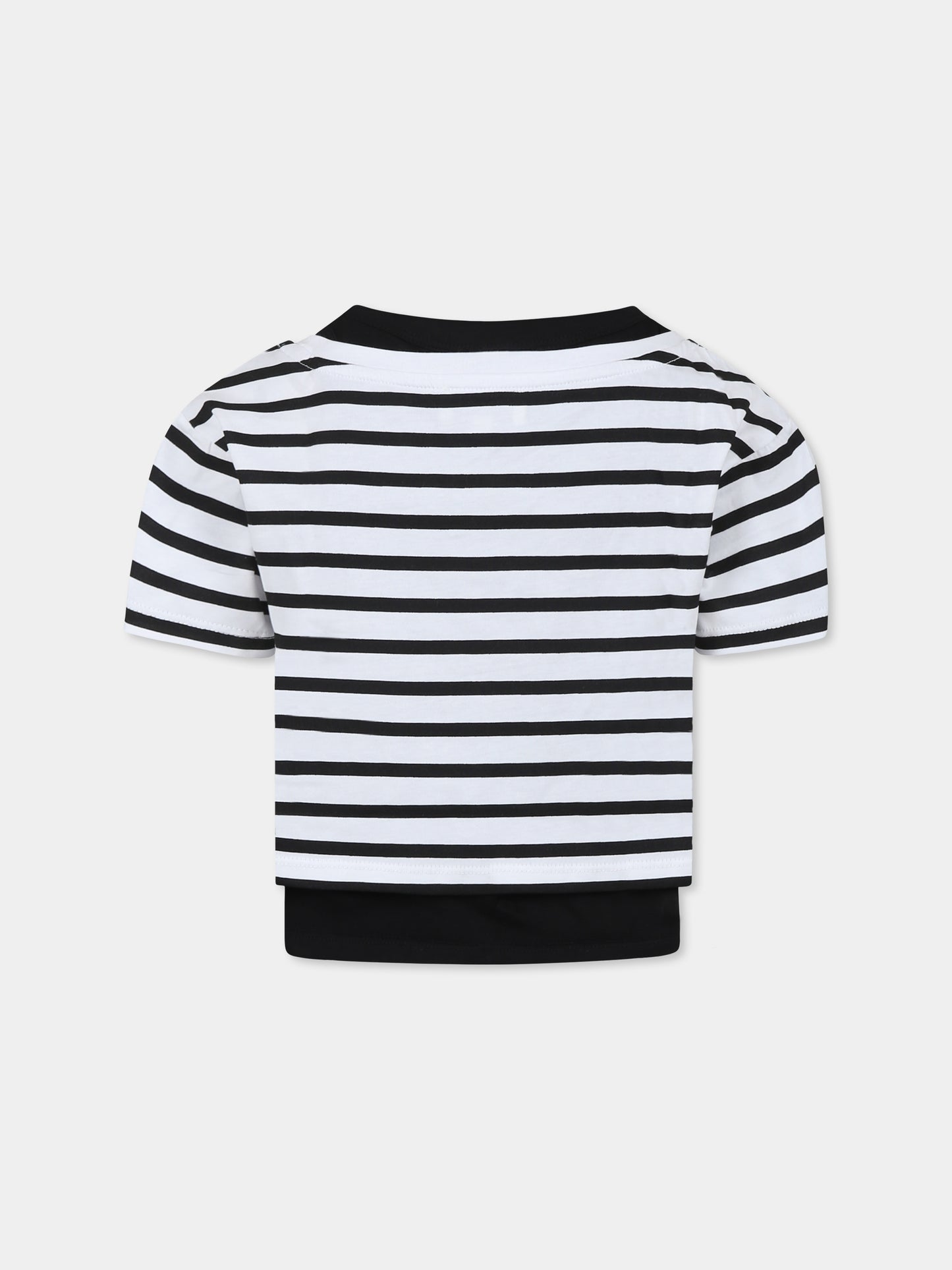 T-shirt crop multicolor per bambina con logo,Sonia Rykiel Paris,A00310 09B