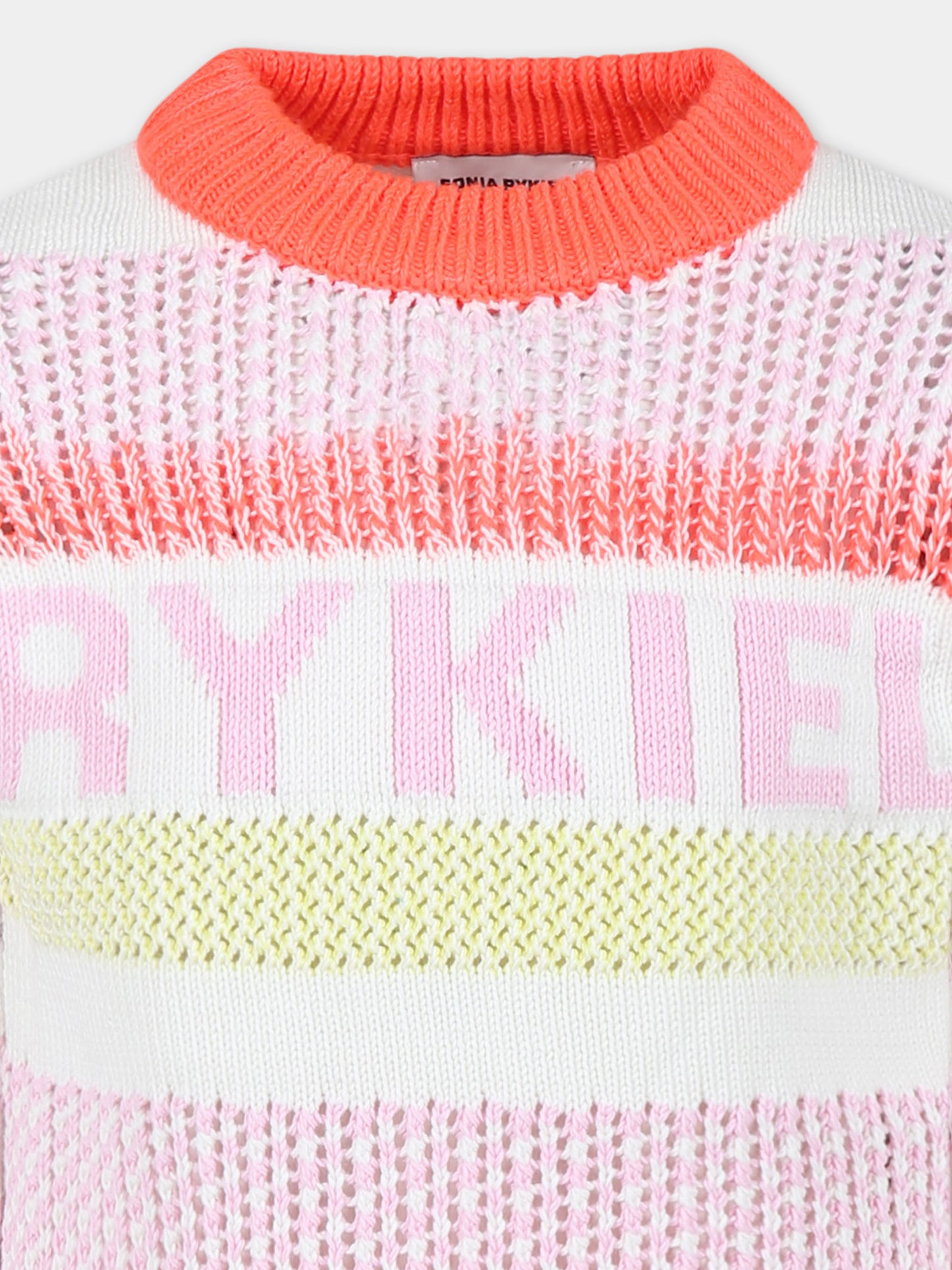 Maglione avorio per bambina con logo,Sonia Rykiel Paris,A00291 Z41