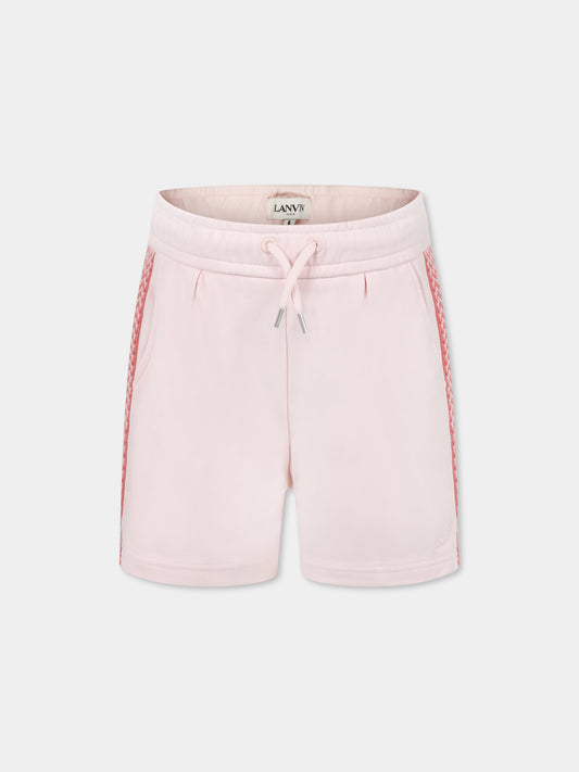 Pink shorts for girl with logo